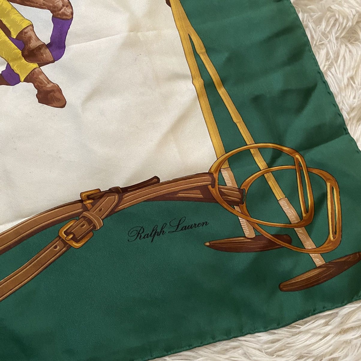 Ralph Lauren VINTAGE‼️Ralph Lauren Equestrian Silk Scarf Size ONE SIZE - 3 Thumbnail