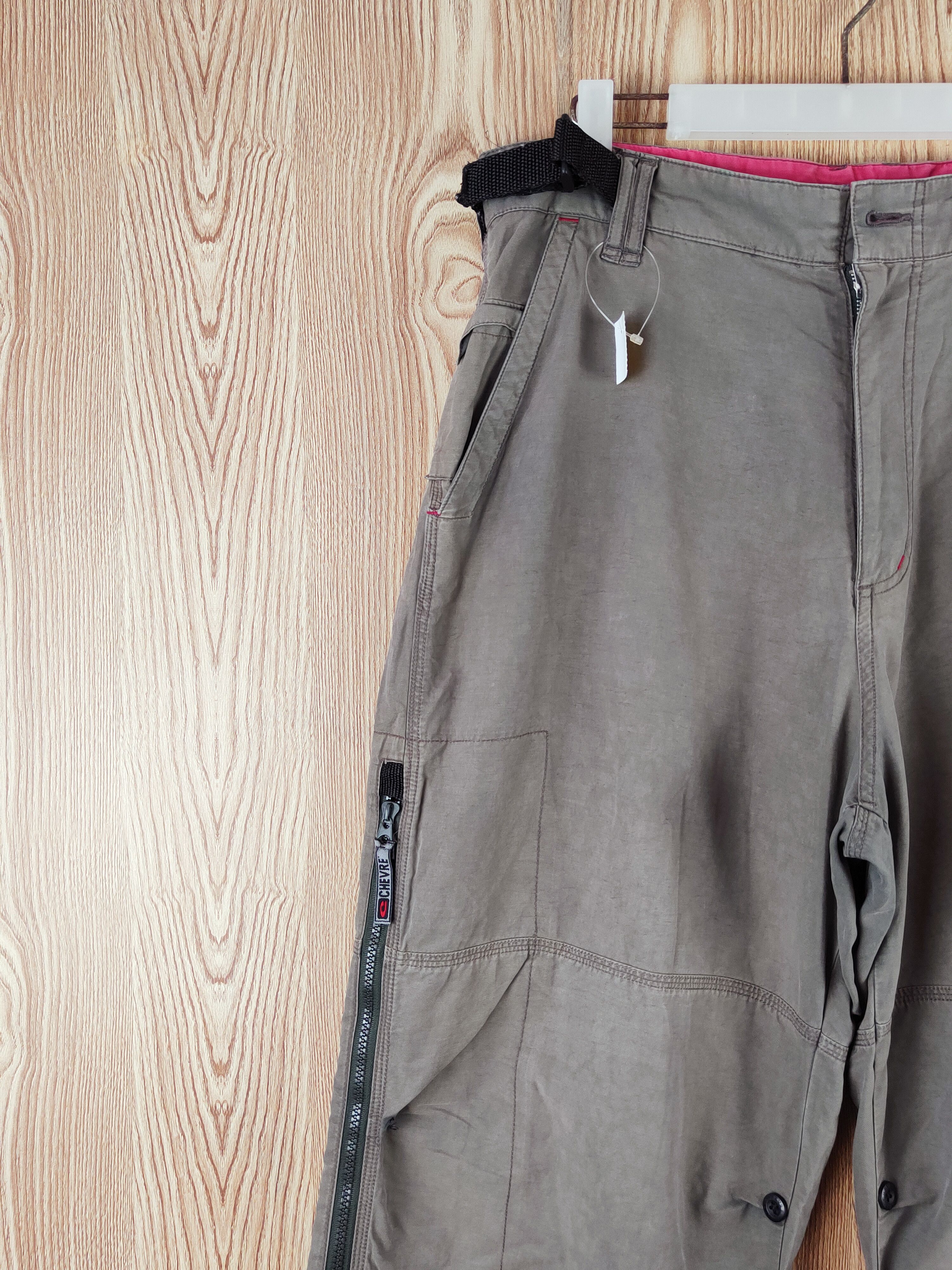 Japanese Brand Chevre Dark Gray Faded Multipocket Cargo Pants #W848 Size US 33 - 3 Thumbnail