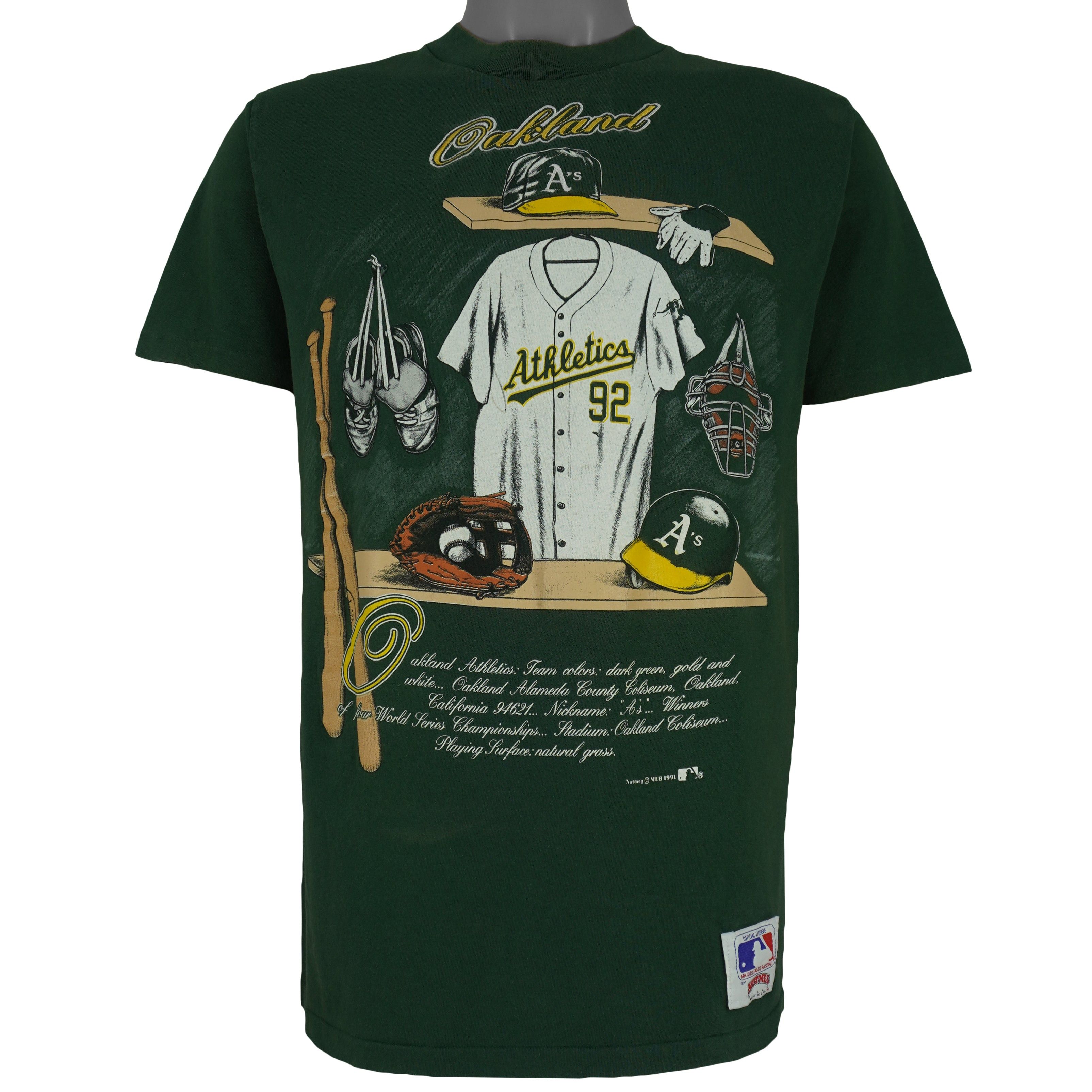 Nutmeg MLB - Oakland Athletics Locker Room T-Shirt 1991 Size US M / EU 48-50 / 2 - 1 Thumbnail