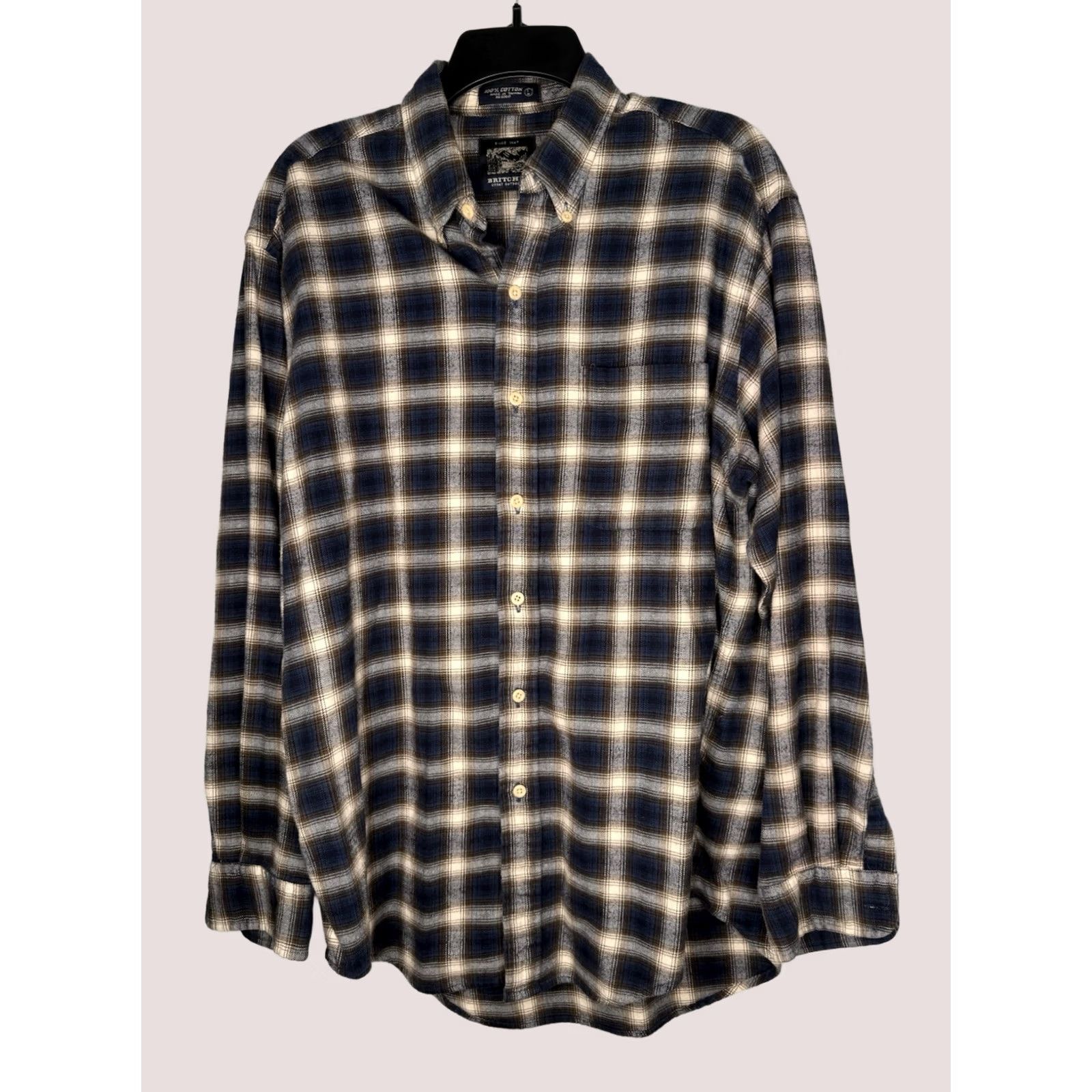 Greats Britches Button-Up Shirt Mens L Plaid Flannel Long Sleeve Blue Cotton Outdoor Vintage: No Size US L / EU 52-54 / 3 - 1 Thumbnail