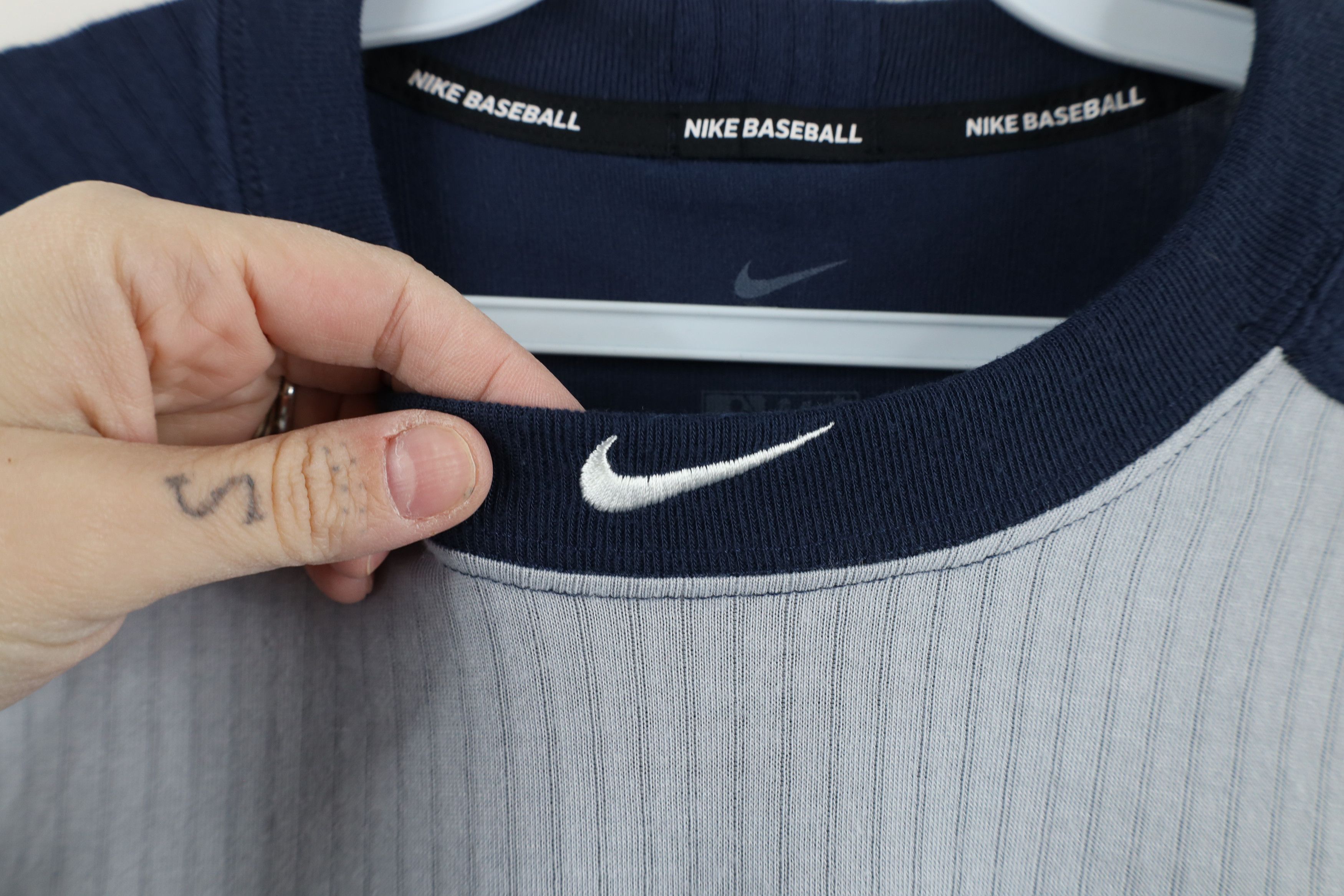 Nike × Vintage Vintage Nike Baseball Swoosh Ribbed Long Sleeve T-Shirt Size US M / EU 48-50 / 2 - 6 Thumbnail