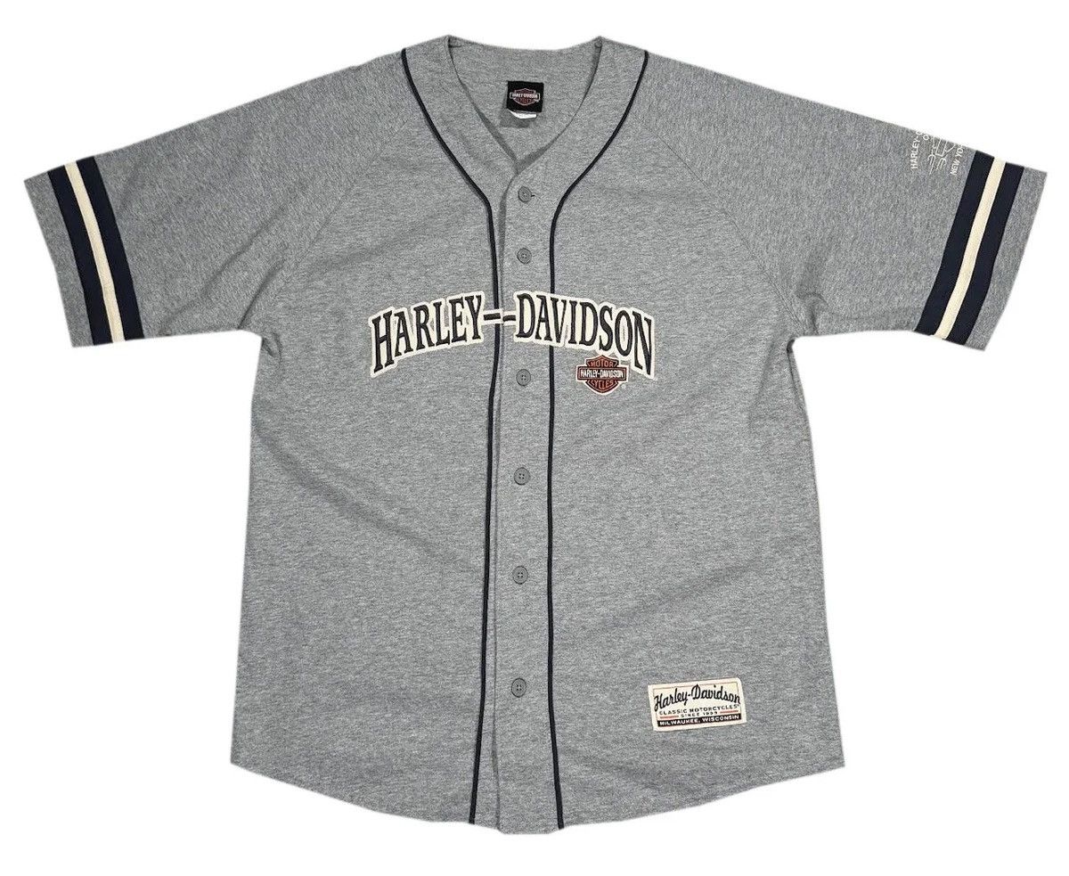Harley Davidson Vintage Harley Davidson Heather Grey Jersey (Size L) Size US L / EU 52-54 / 3 - 1 Thumbnail