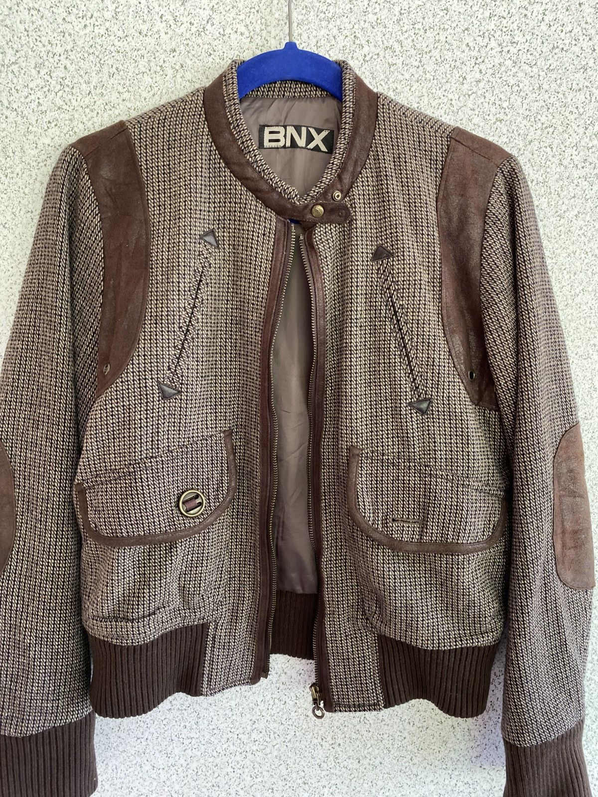 Japanese Brand BNX Brown Tweed Leather Trim Jacket – Gorpcore / VTG 90 Euro Size S / US 4 / IT 40 - 11 Thumbnail