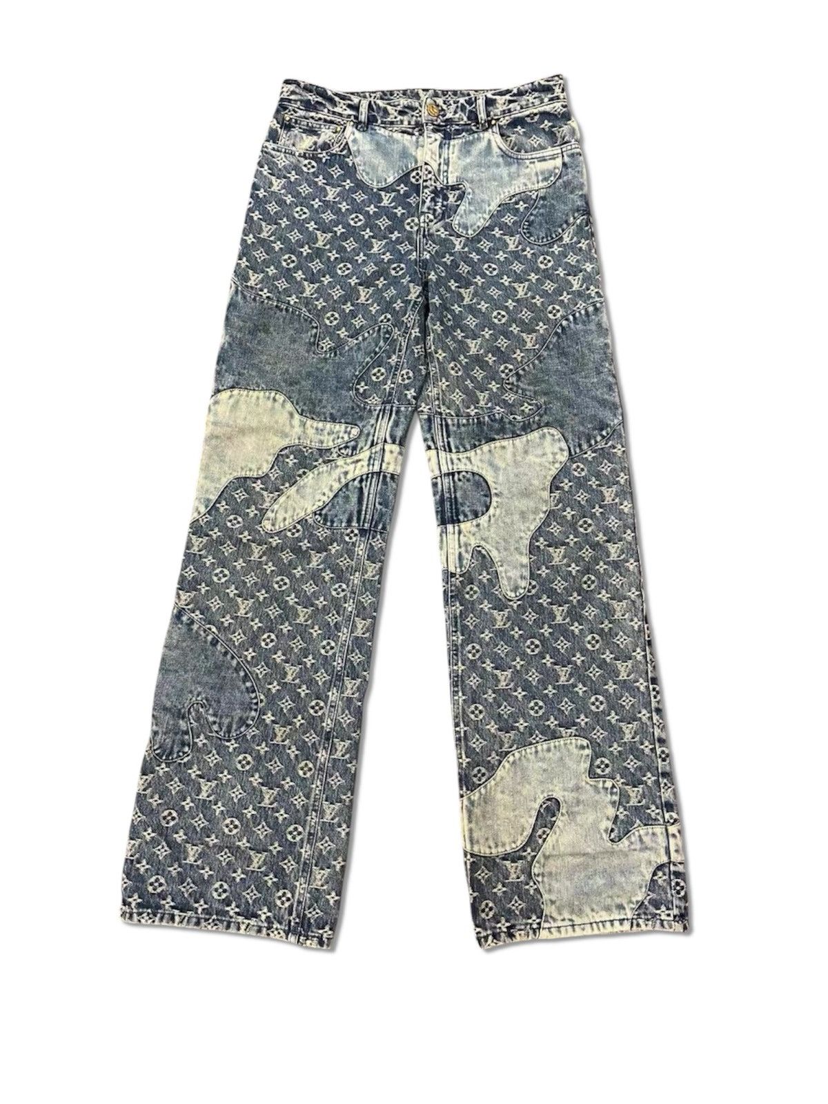 Louis Vuitton × Nigo Louis Vuitton X Nigo 31 Patchwork Denim Jeans blue monogram Size US 31 - 1 Thumbnail