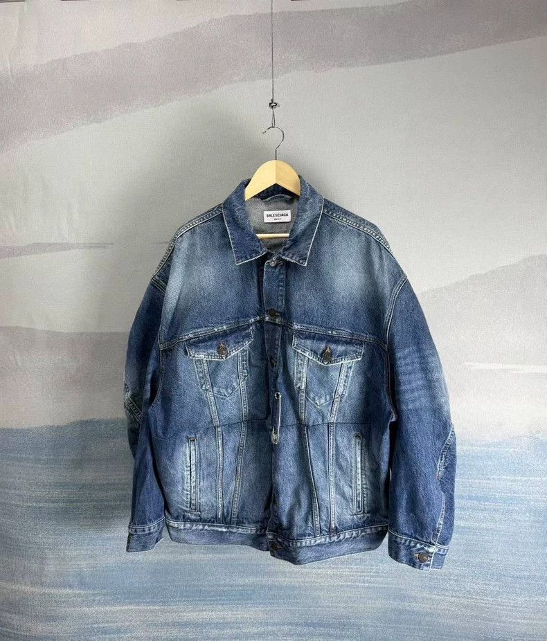 Balenciaga Balenciaga size 2 Blue pin buttoned irregularly patchwork d Size US S / EU 44-46 / 1 - 1 Thumbnail