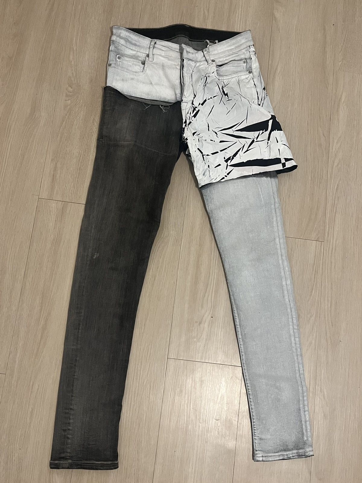 Rick Owens Rick Owens Sample Tyrone Collage Jeans SS20 | Grailed