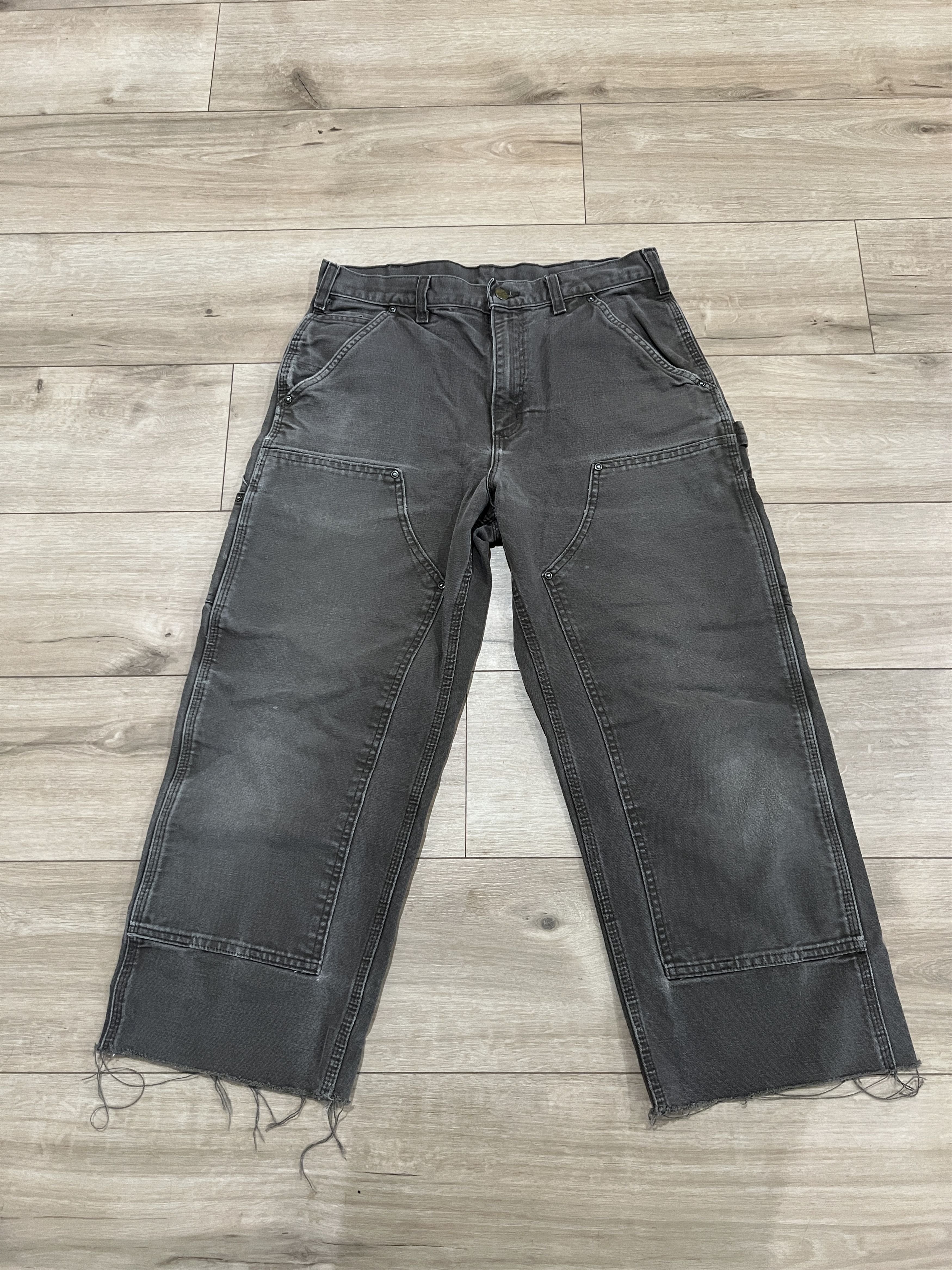 Carhartt Vintage Brown Double Knee Carpenter Pants Cut Short