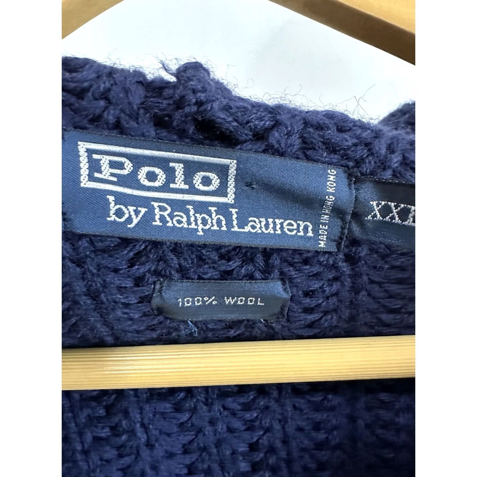 Polo Ralph Lauren VTG Polo Ralph Lauren Knit Cardigan Wool Sweater Jacket 2XL Blue Mens Long Trench Hooded Toggle 90s Size US XXL / EU 58 / 5 - 3 Thumbnail
