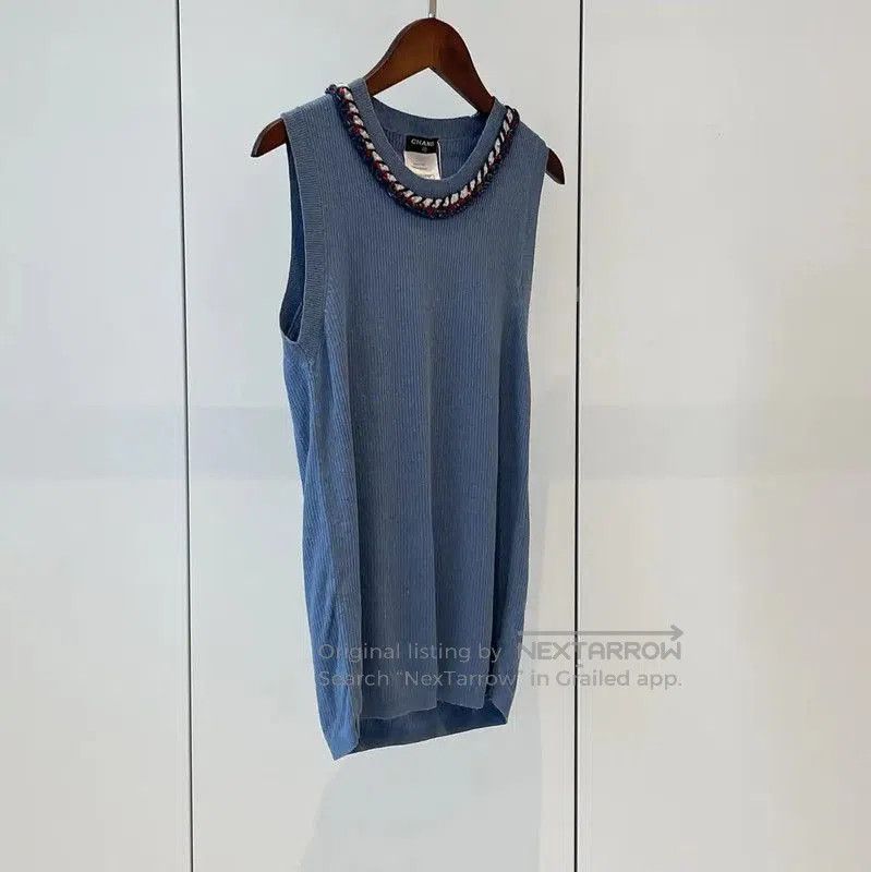 Chanel Chanel Summer Deep Blue Sleeveless Top . Size S / US 4 / IT 40 - 3 Thumbnail