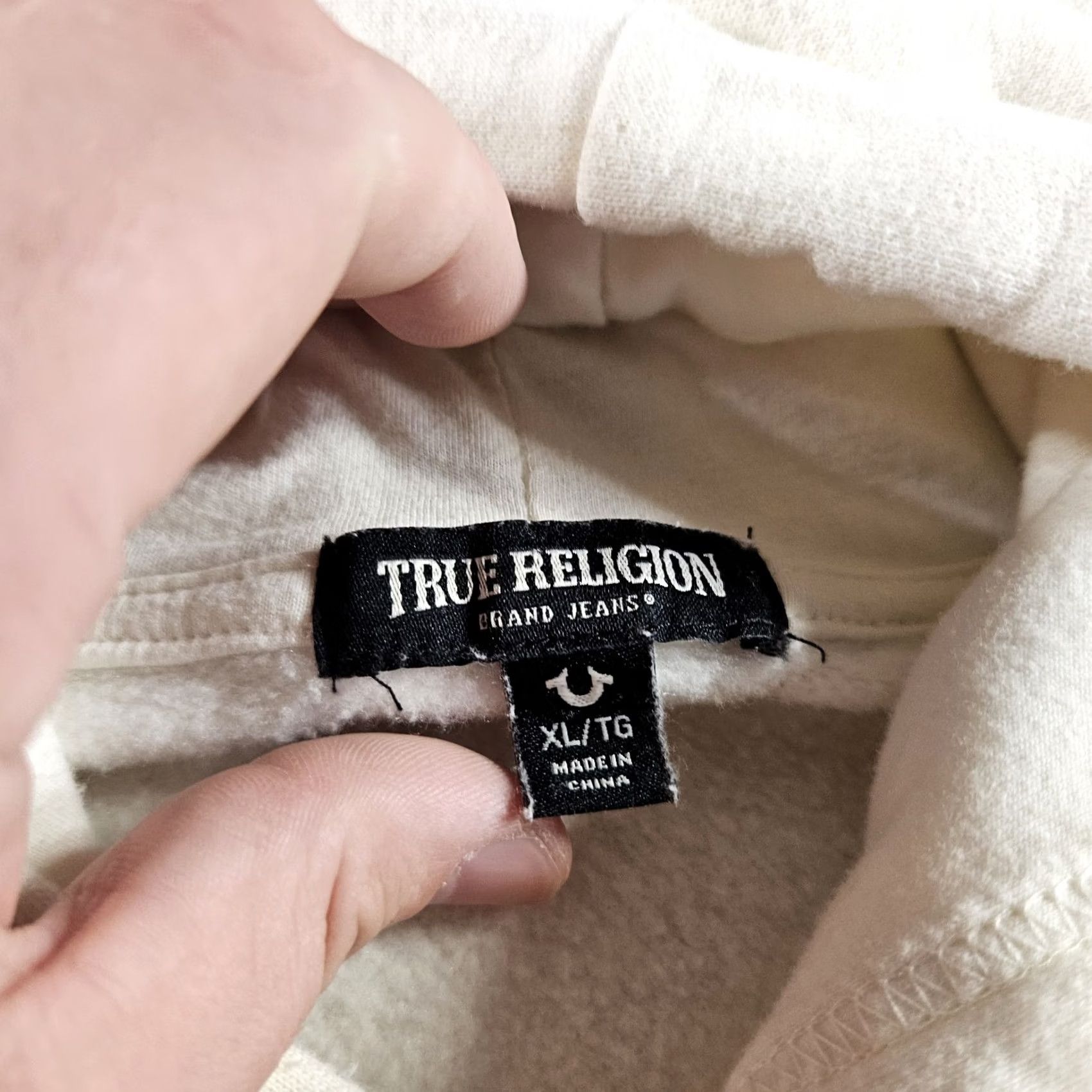 True Religion VINTAGE True Religion Hoodie Men XL Pullover White Buddha Face Reflective Pullover Hoodie Mens Size US XL / EU 56 / 4 - 5 Thumbnail