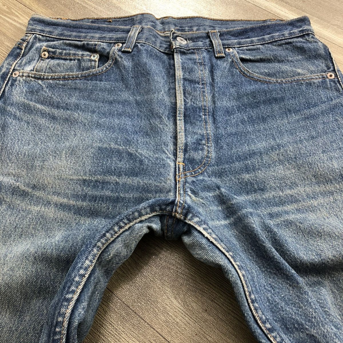 Levi's × Levi's Vintage Clothing 🇺🇸90’s Vintage Levis 501 #520 29x32 Straight Leg Faded Jeans Size US 33 - 5 Thumbnail