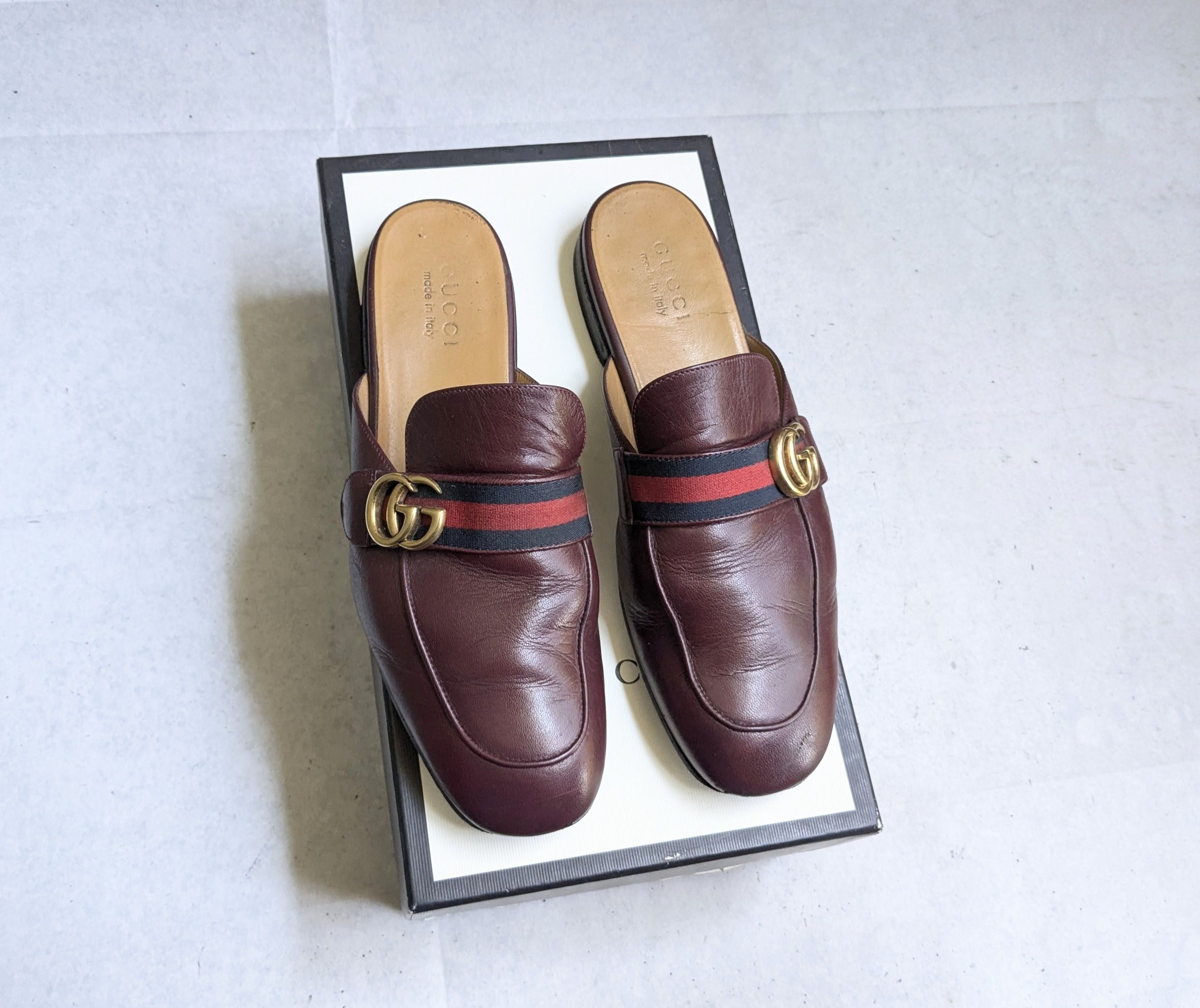 Gucci Gucci Princetown Loafers Burgundy Leather 10.5 GG Size US 10.5 / EU 43-44 - 1 Thumbnail
