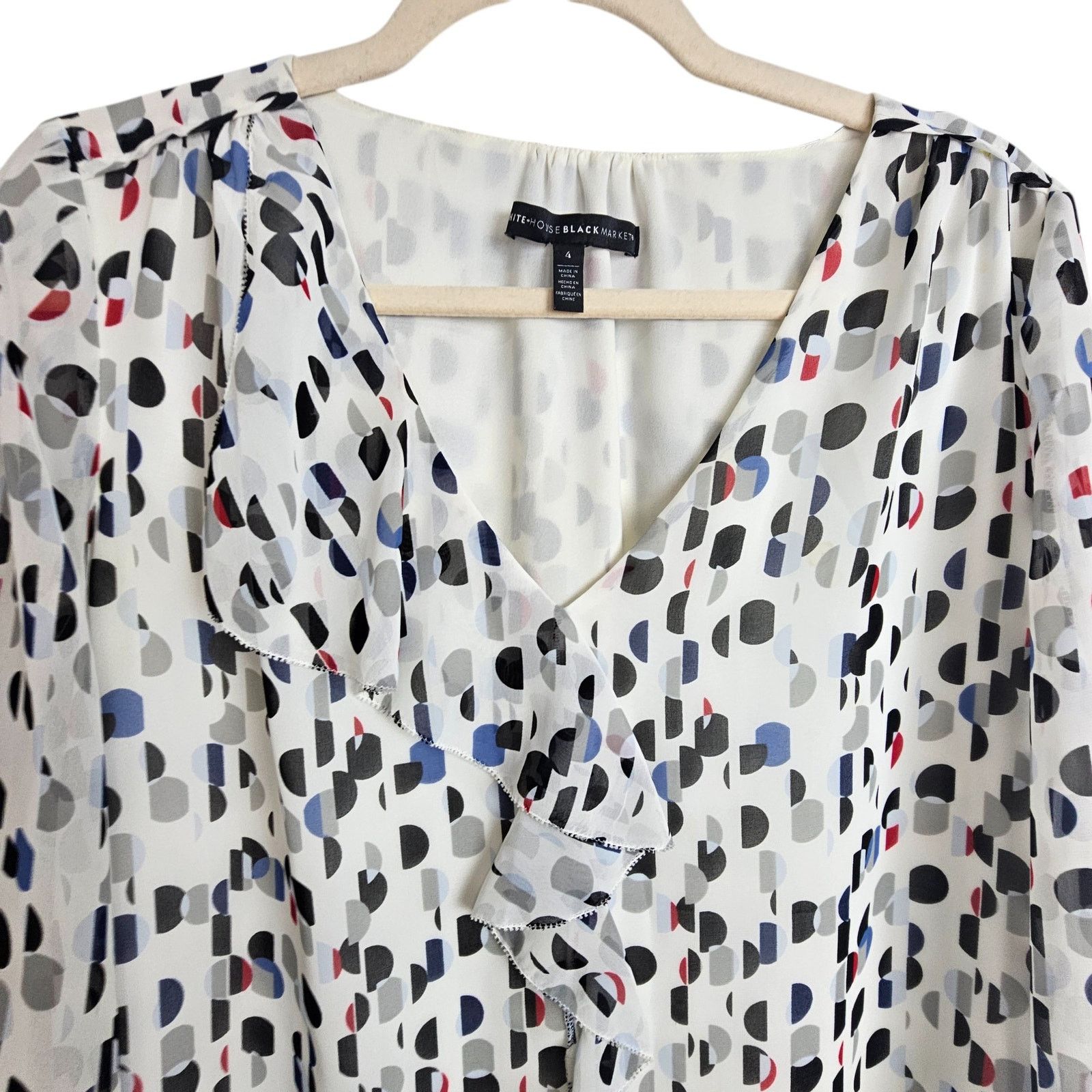 White House Black Market White House Black Market Polka Dot Blouse 4 Corp Career Size S / US 4 / IT 40 - 2 Thumbnail
