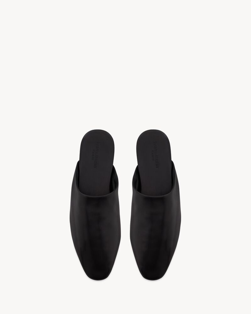 Saint Laurent Paris o1s1wg110126 800696 Plaza Mules in Smooth Leather in Black Size US 9.5 / EU 42-43 - 2 Thumbnail