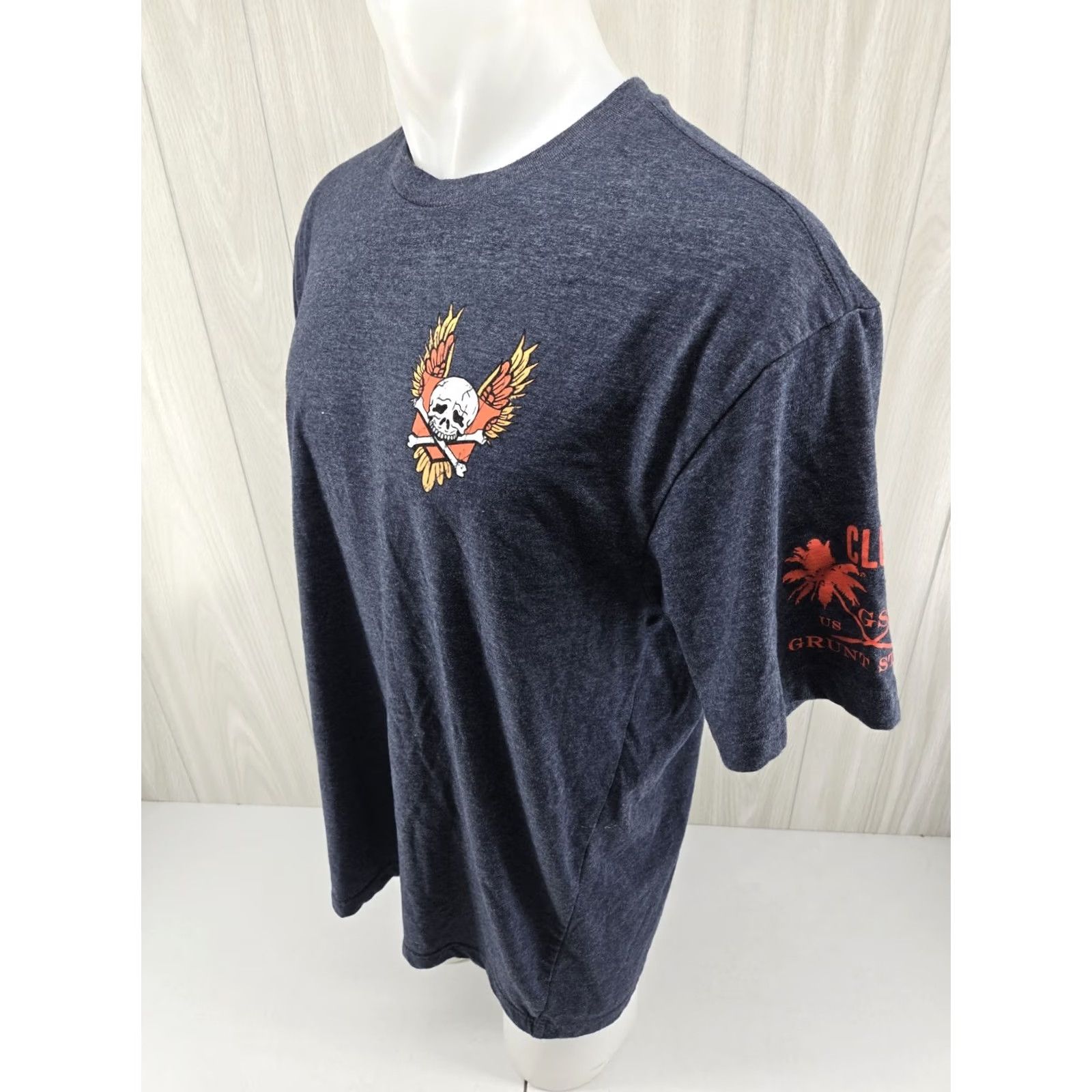 Vintage Grunt Style Club T Shirt 2XL Patriot Eagle Blue Short Sleeve Mens Shirt Crew Neck Graphic Print Army Patriotic Size US XXL / EU 58 / 5 - 5 Thumbnail