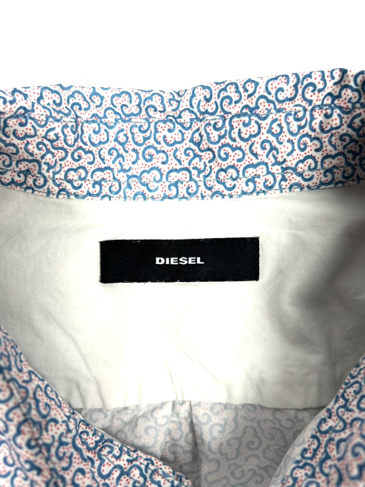 Diesel Diesel Button-Up Shirt Blue Abstract Cloud Print Vintage Xl Size US XL / EU 56 / 4 - 14 Thumbnail