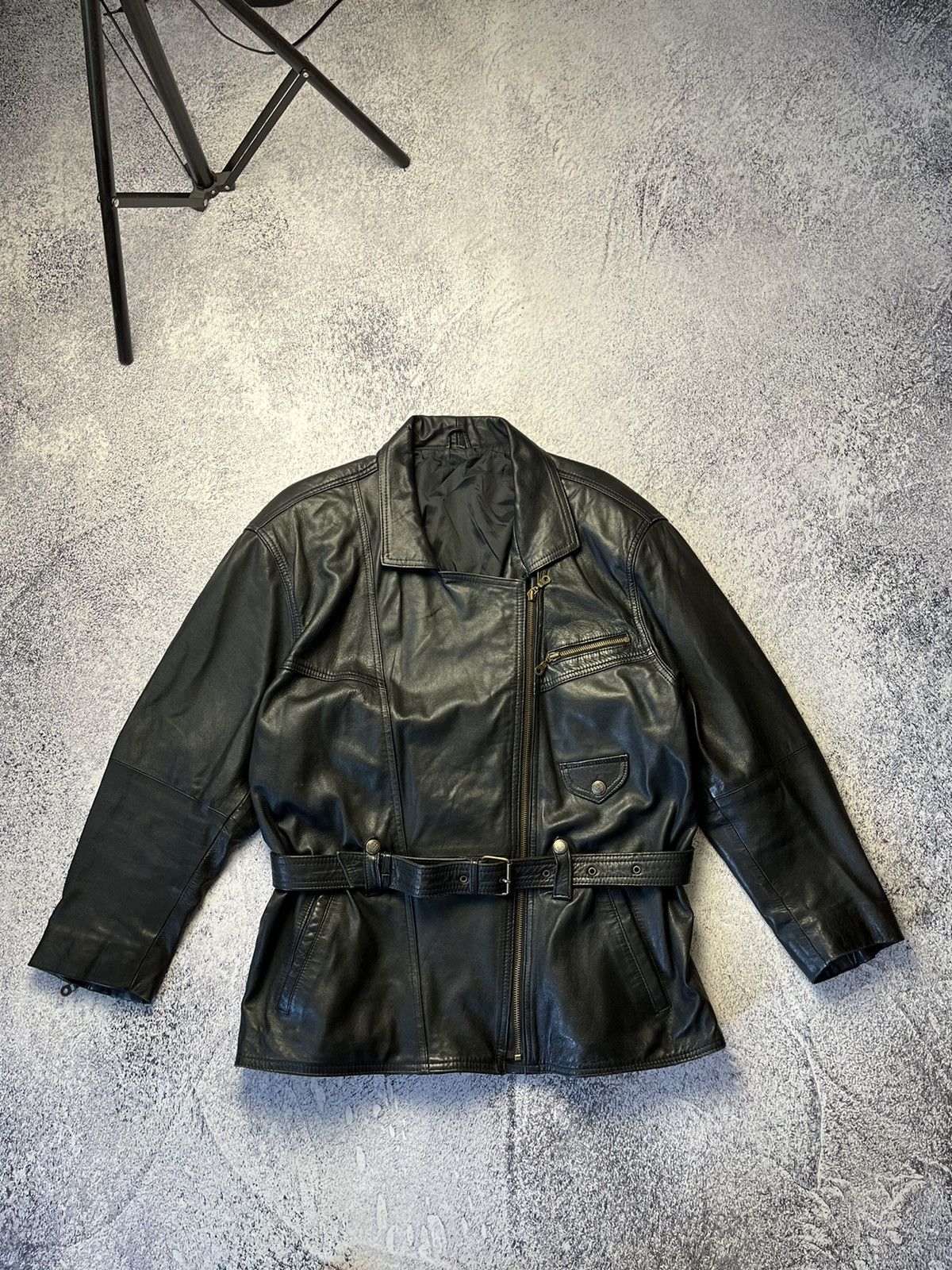 Vintage Crazy True Vintage Cycle Rider Leather Jacket Biker Rare Size US L / EU 52-54 / 3 - 1 Thumbnail