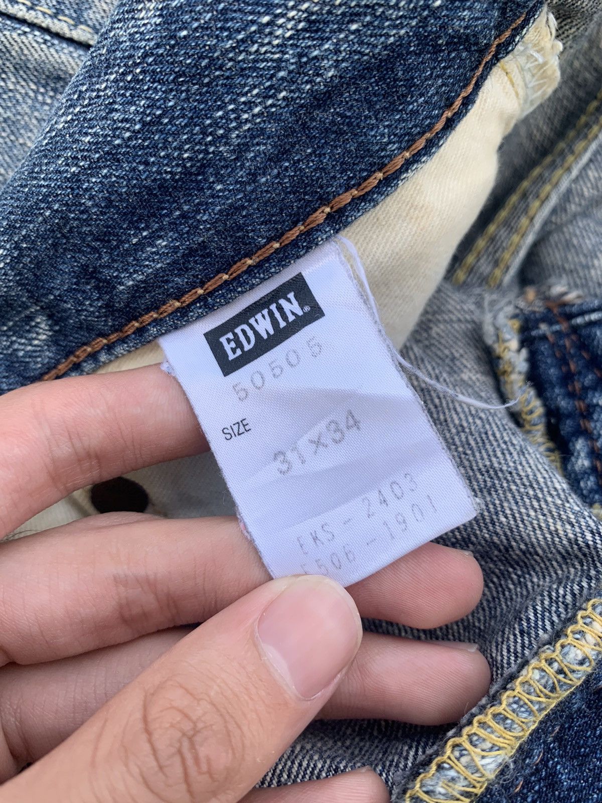 Edwin VINTAGE EDWIN 505Z SELVEDGE RUSTY JAPANESE DISTRESSED DENIM Size US 32 / EU 48 - 18 Thumbnail