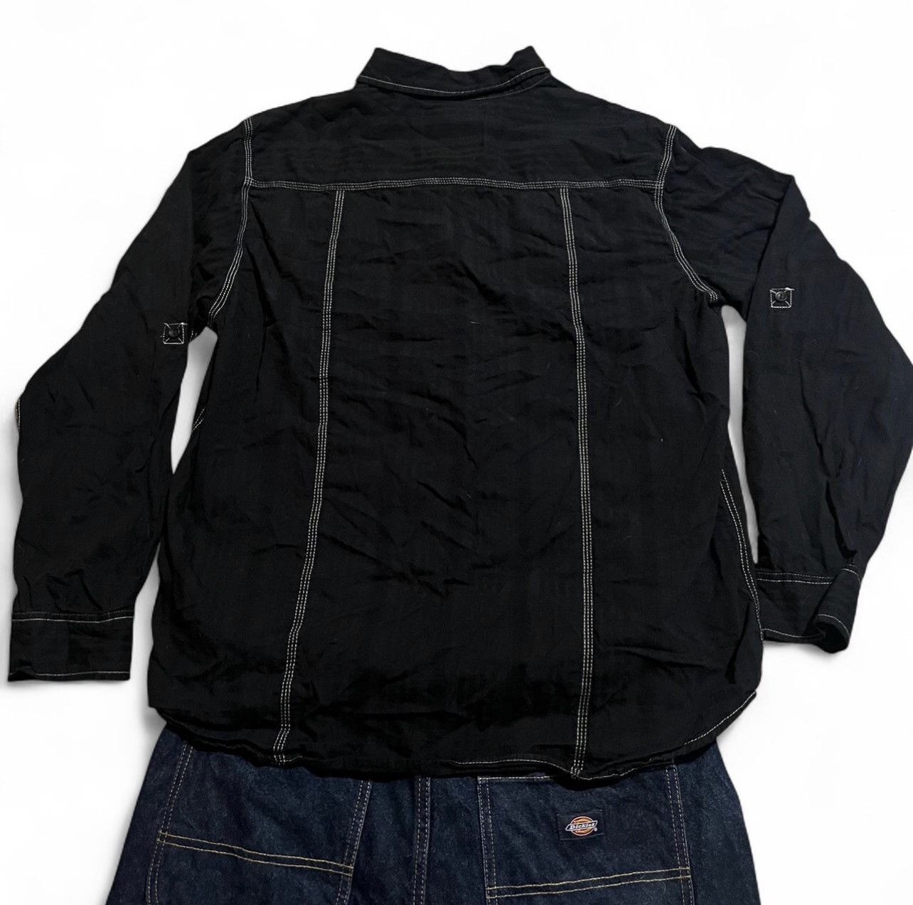 Other Black Machine embroidered button up shirt contrast stitching Size US XXL / EU 58 / 5 - 3 Thumbnail