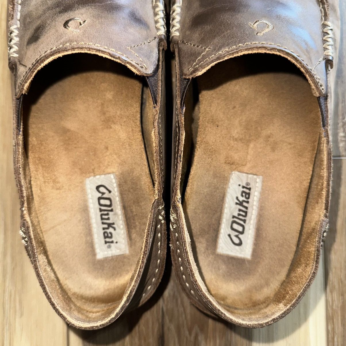 Olukai OluKai Moloa Brown Leather Slip On Shoes, 10128-6348, 10 Size US 10 / EU 43 - 7 Thumbnail