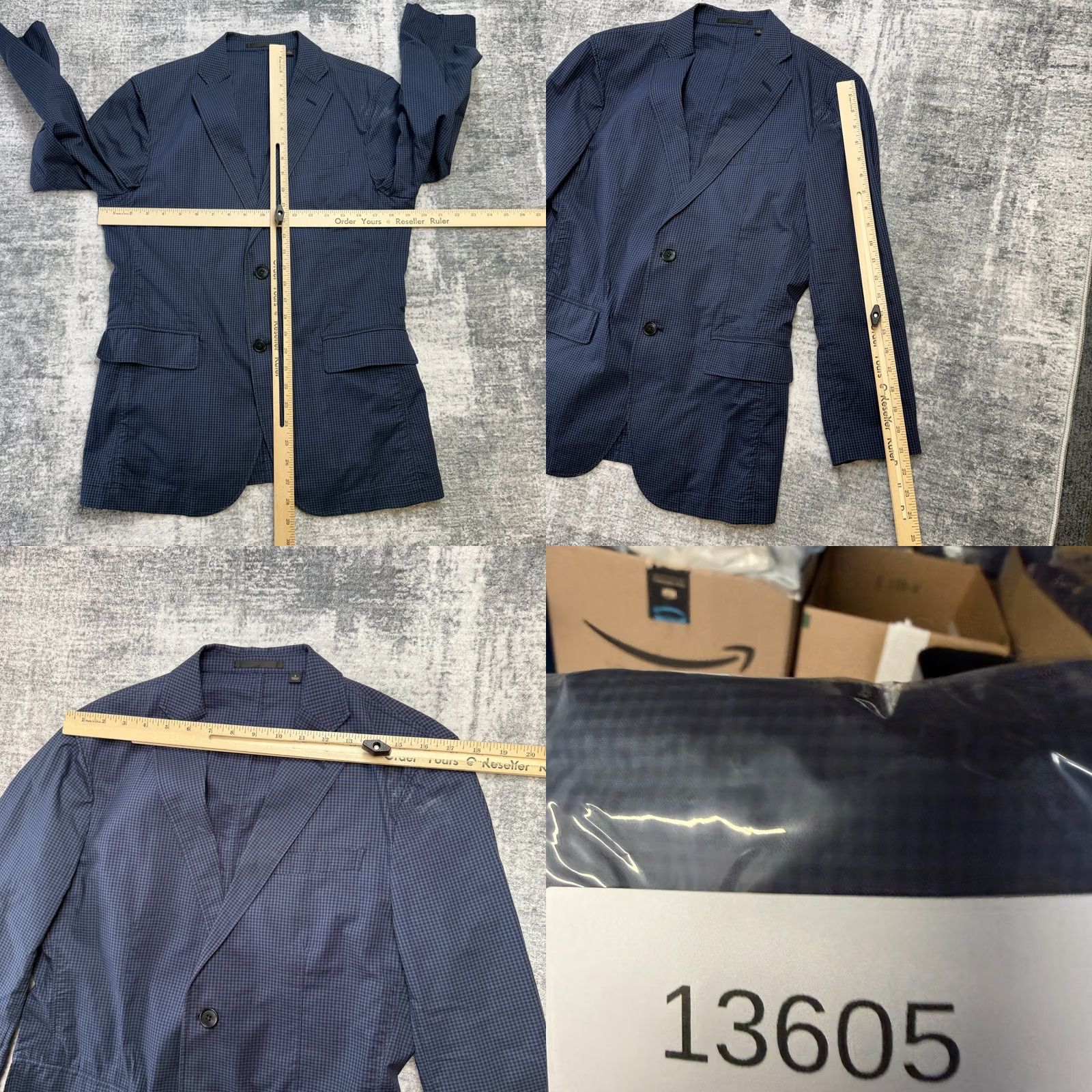Uniqlo Uniqlo Blazer Mens S Navy Blue Gingham Check Lightweight Unstructured Jacket Size 36R - 9 Thumbnail