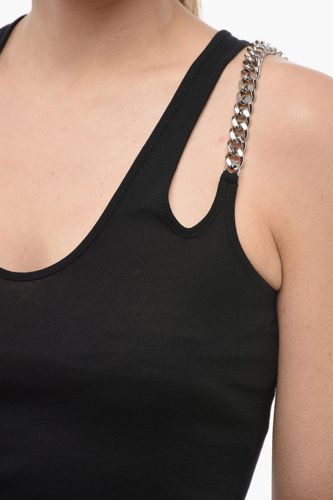 Stella McCartney og1mm0824 Tank Top With Chain in Black Size S / US 4 / IT 40 - 3 Thumbnail