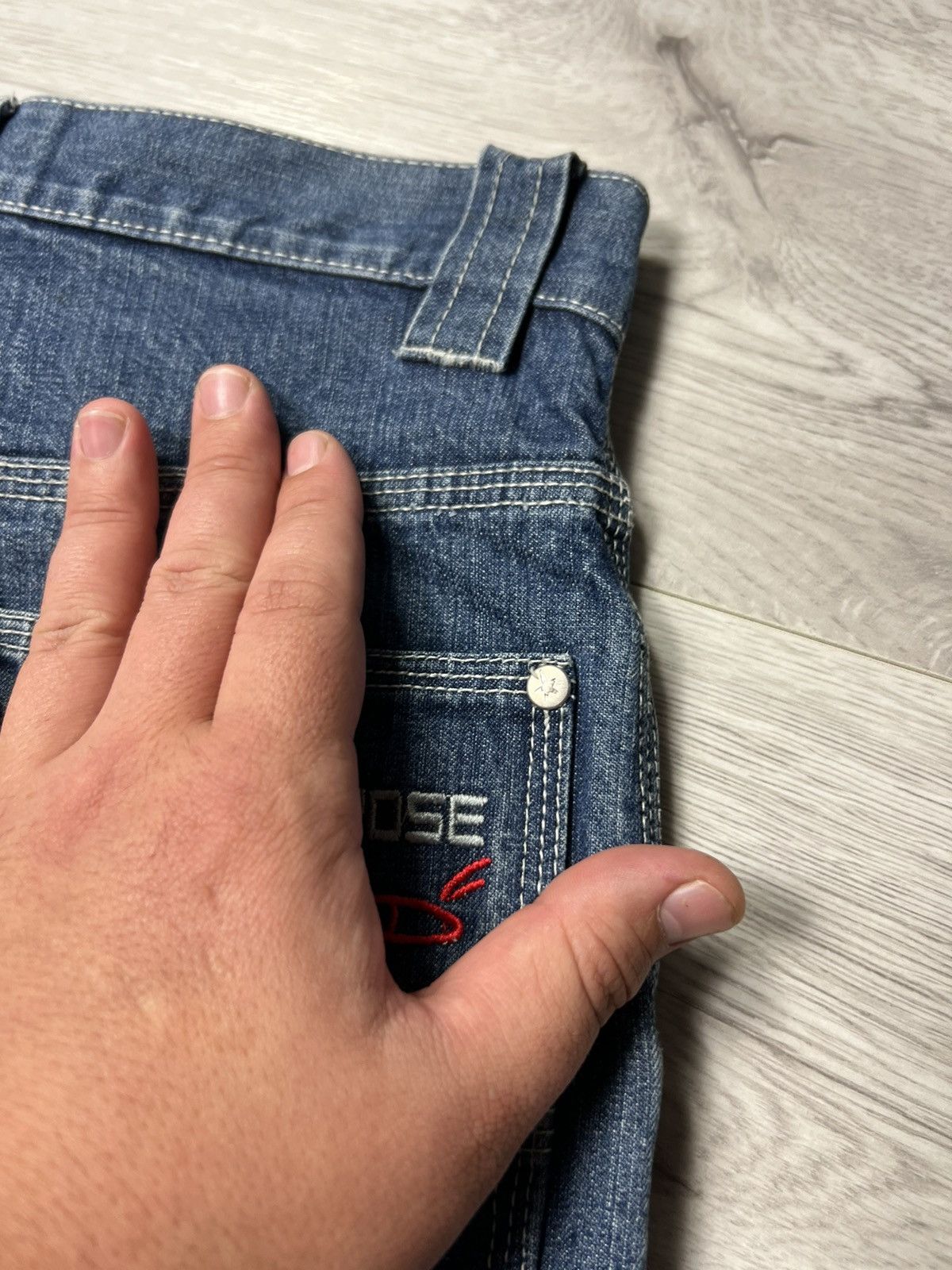 Japanese Brand × Rap Tees × Vintage Vintage Download Long Denim Shorts With Logo Carpenter Jeans Size US 28 / EU 44 - 9 Thumbnail
