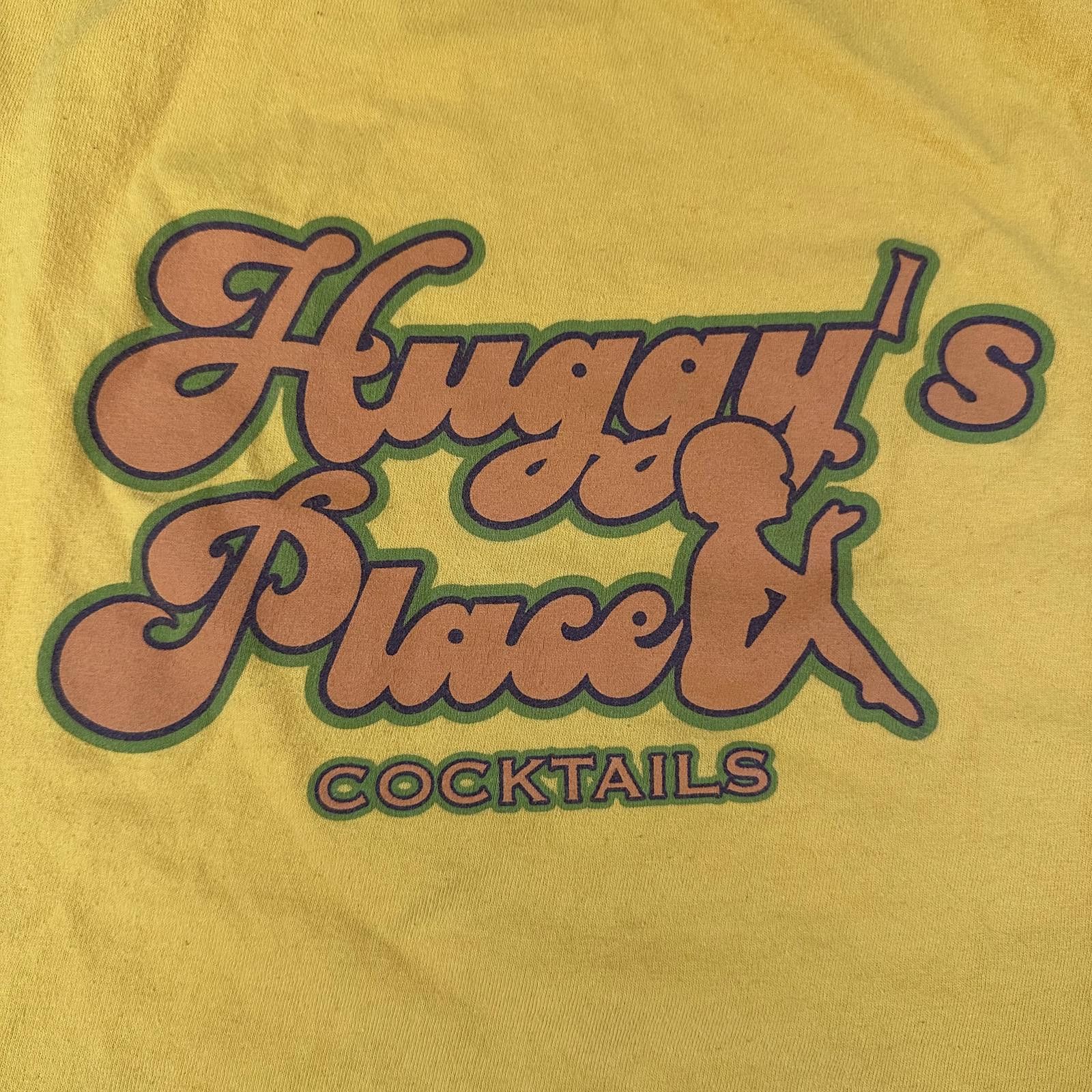 Hanes Hanes Mens T-Shirt XL Yellow Huggy's Place Cocktails Graphic Size US XL / EU 56 / 4 - 3 Thumbnail