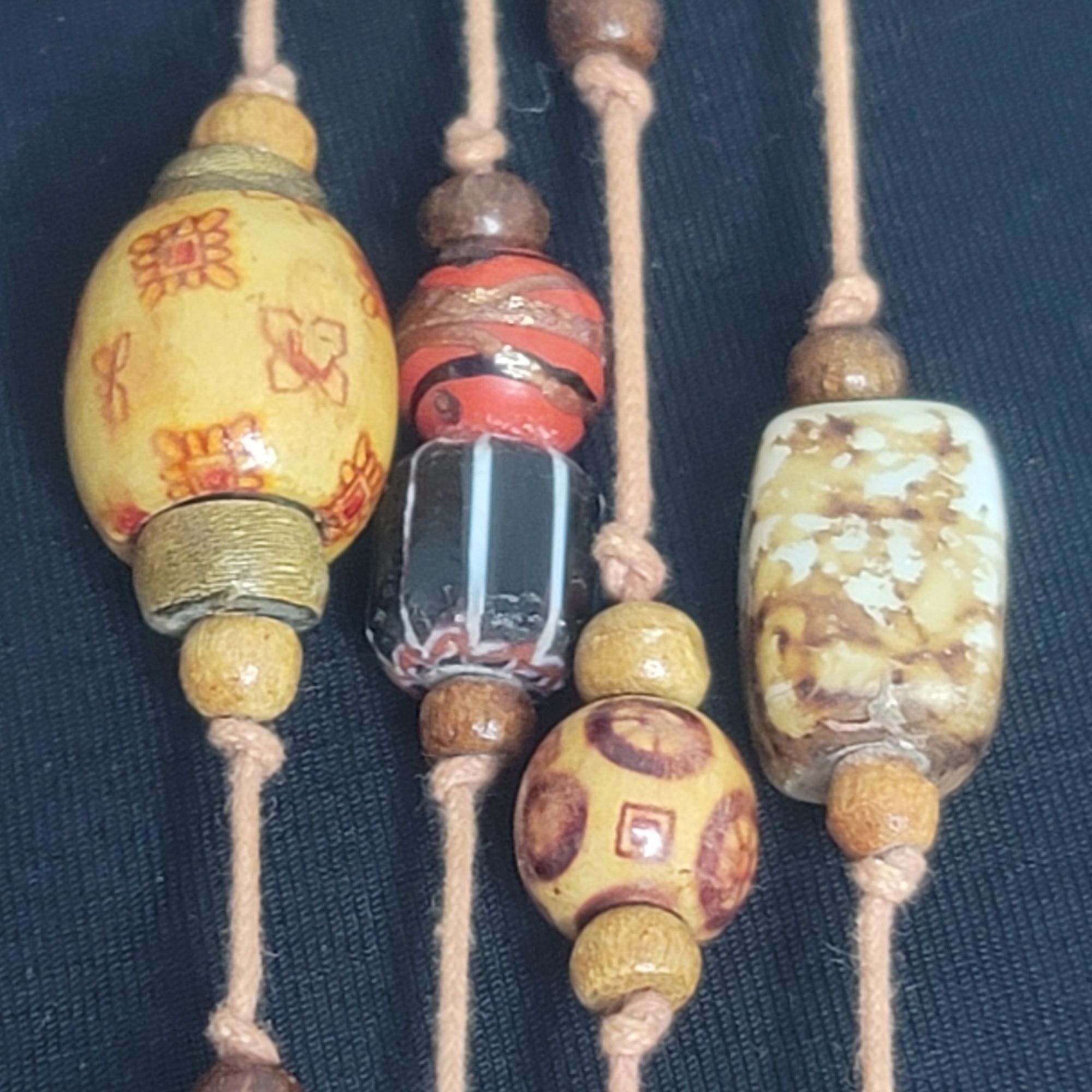 Chicos Chico's Vintage Beaded Necklace Wood Glass Beads Bohemian St Size ONE SIZE - 6 Thumbnail