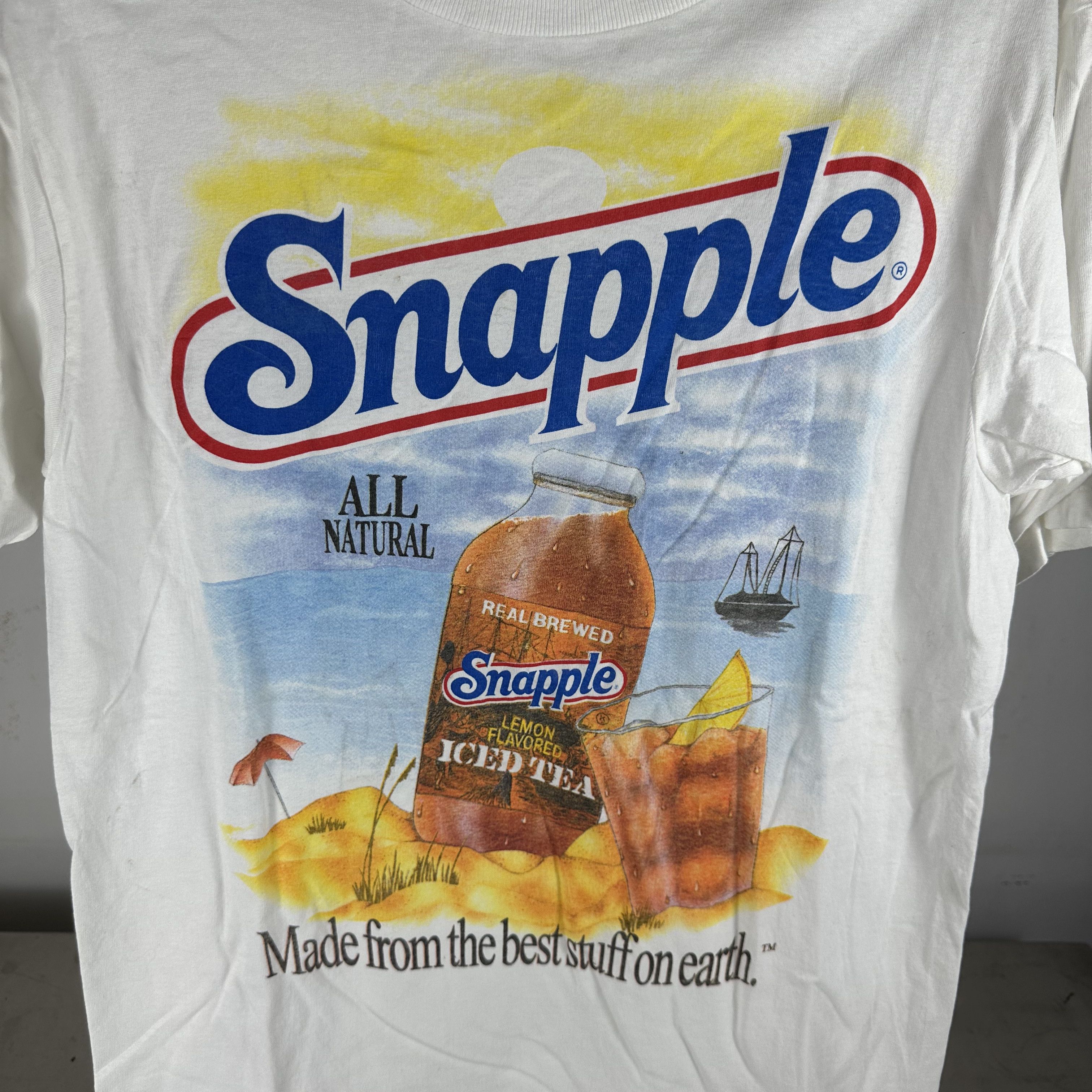 Vintage 90s Snapple Iced Tea Made From the Best Stuff on Earth Tee Size US M / EU 48-50 / 2 - 2 Thumbnail