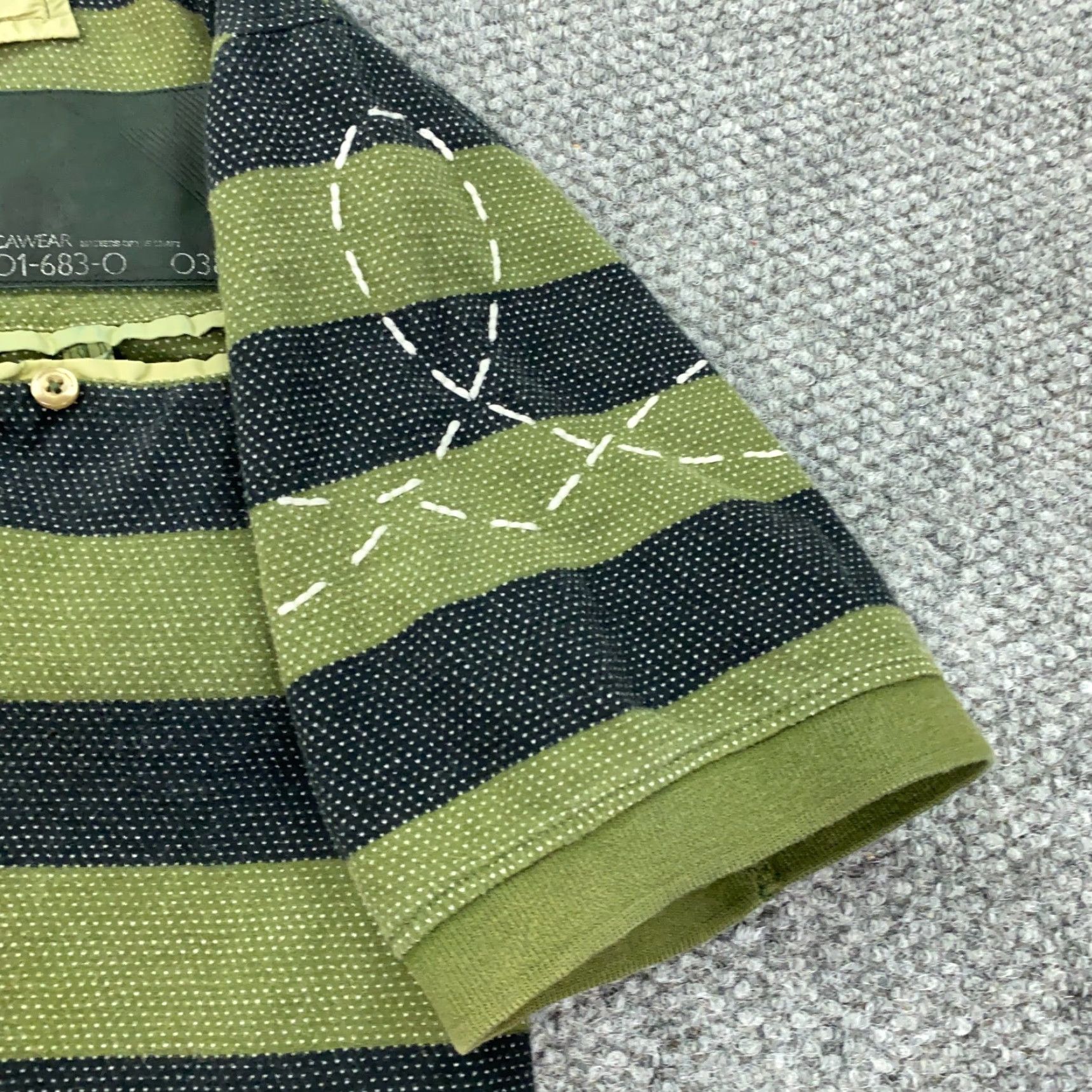 Rocawear VINTAGE Rocawear Polo Shirt Mens Large Green Striped 90s Grunge Hip Hop Mens Size US L / EU 52-54 / 3 - 6 Thumbnail