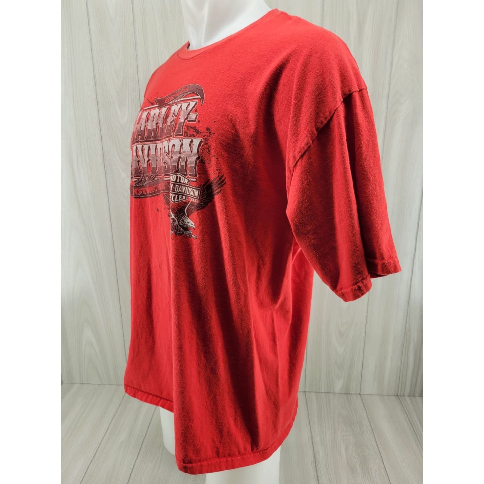 Harley Davidson Harley-Davidson T-Shirt Mens XL Red Short Sleeve Crew Neck Graphic Print Logo Vintage: No, Natchez Trace, Tuscumbia, Alabama Theme Biker, Motorcycle Size US XL / EU 56 / 4 - 6 Thumbnail