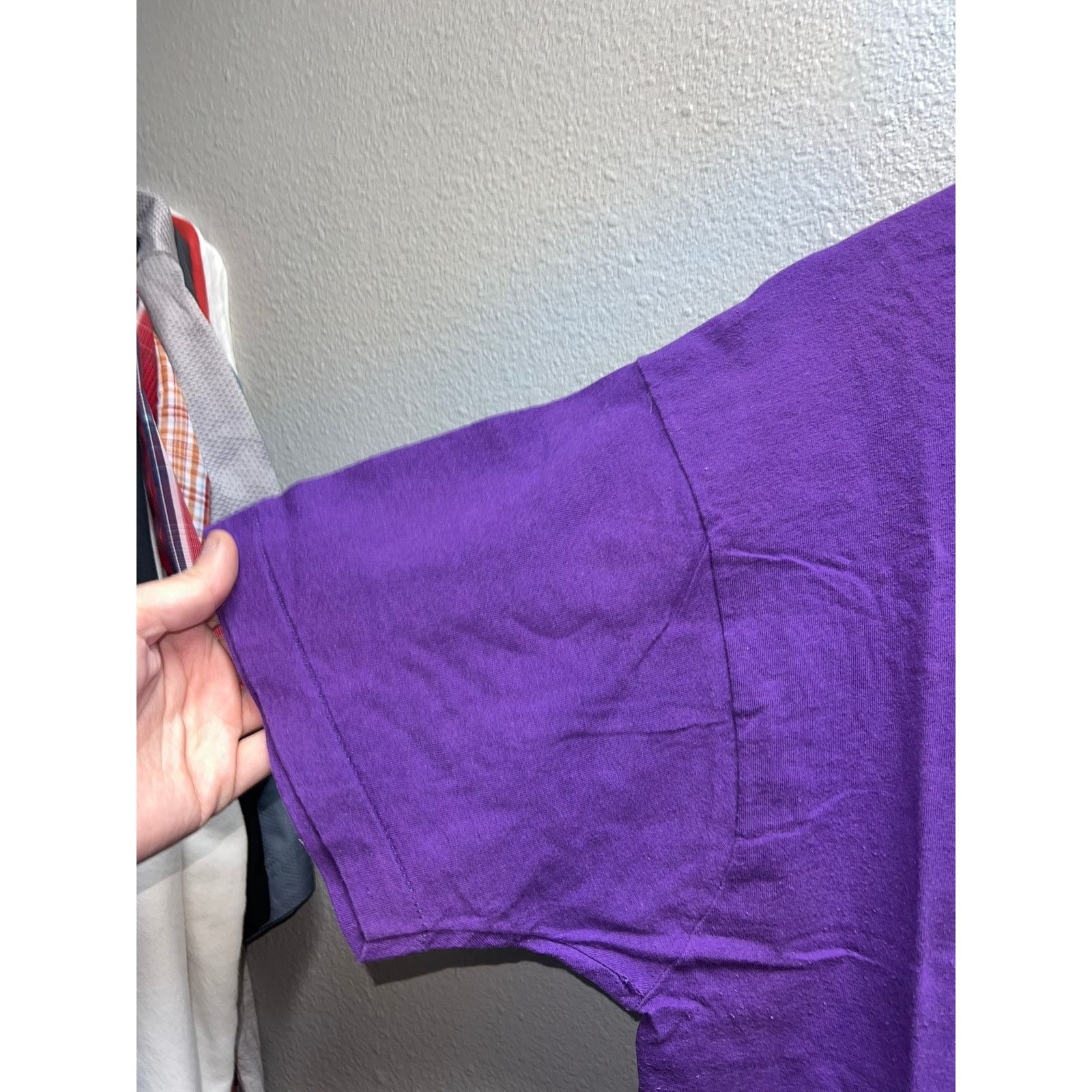 Fruit Of The Loom Vintage Purple Blank Shirt Fruit Of The Loom USA Made Tee L Size US L / EU 52-54 / 3 - 4 Thumbnail
