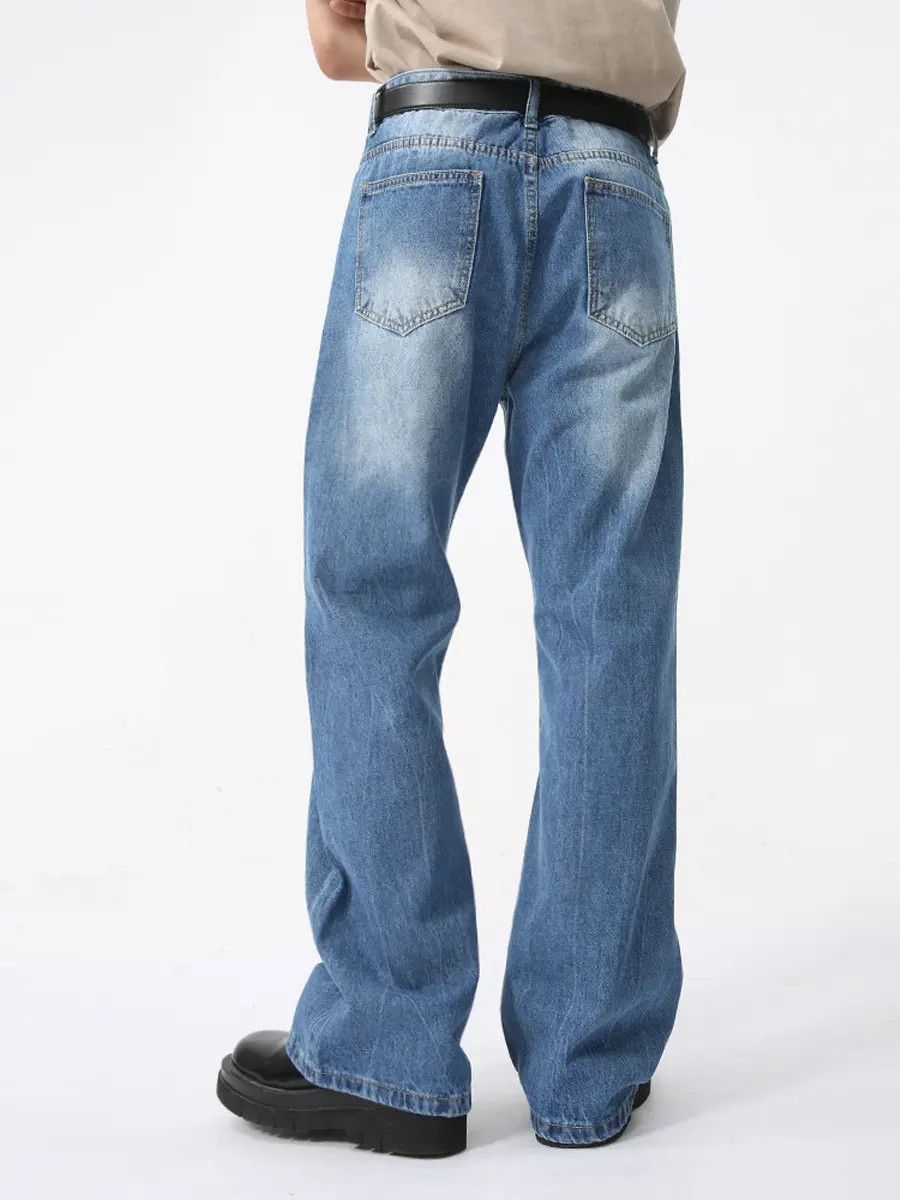 Japanese Brand Retro loose cracked micro flared jeans Size US 30 / EU 46 - 4 Thumbnail
