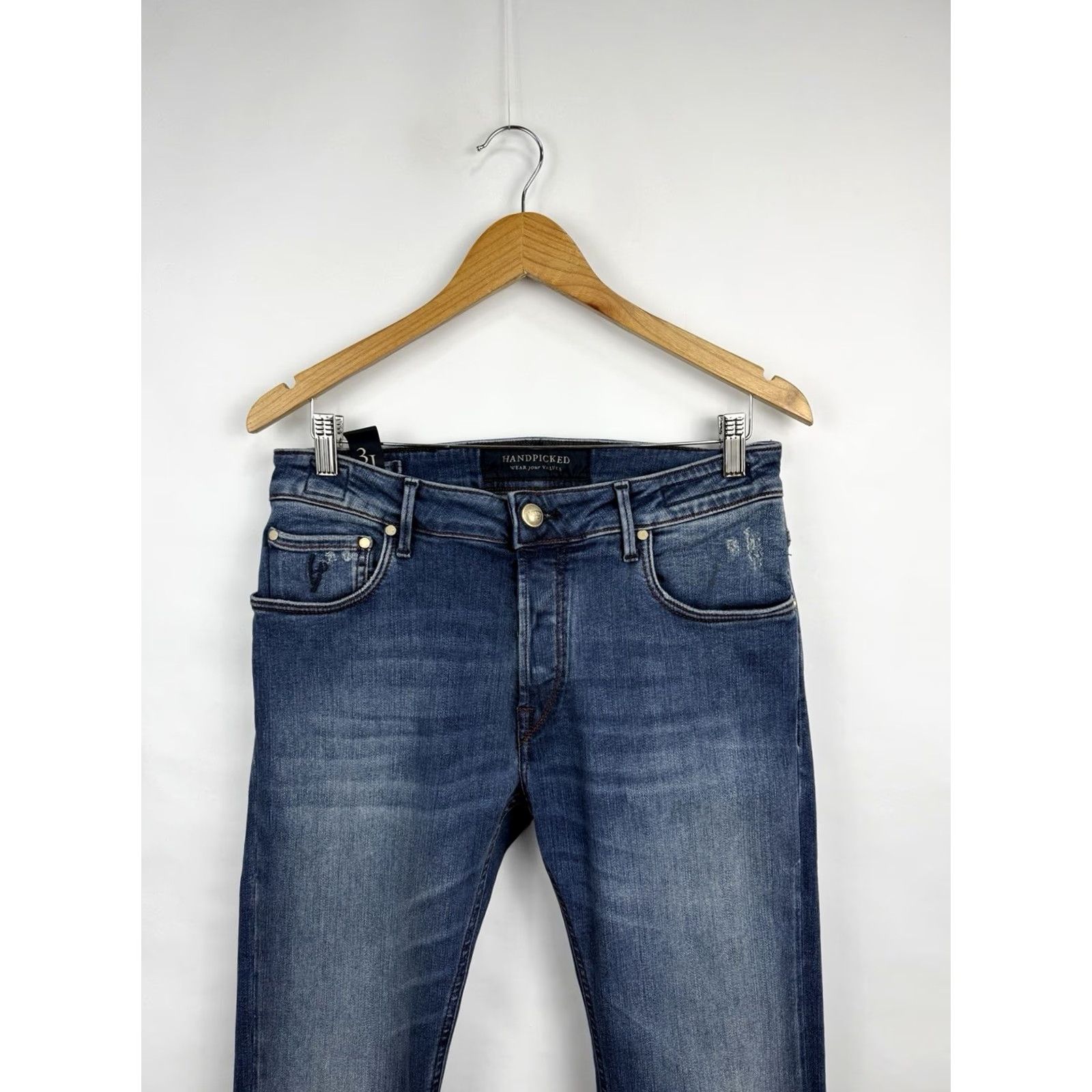 Vintage Handpicked Luxury Jeans Made in Italy Slim Fit Size 31 Jeans Men Blue Size US 31 - 4 Thumbnail