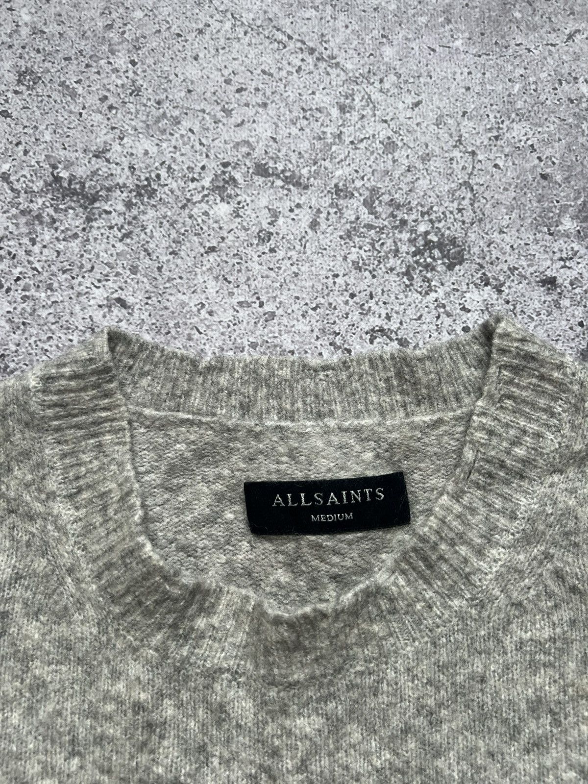 Allsaints AllSaints Wool Distressed Sweater Gray Medium Men's Size US M / EU 48-50 / 2 - 10 Thumbnail