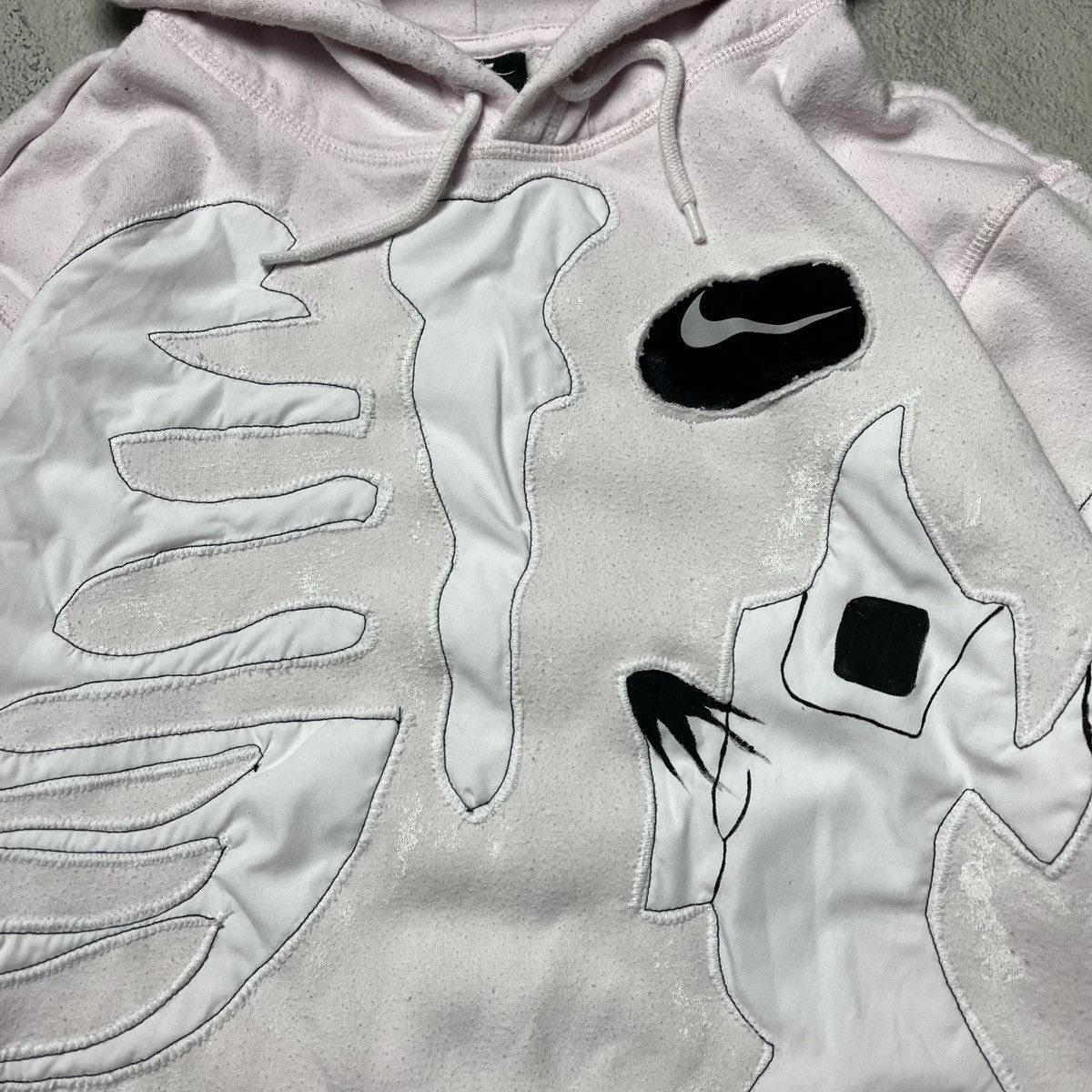 Nike × Vintage Hype Custom Nike Ghost x Skeleton y2k pink hoodie Size US S / EU 44-46 / 1 - 4 Thumbnail