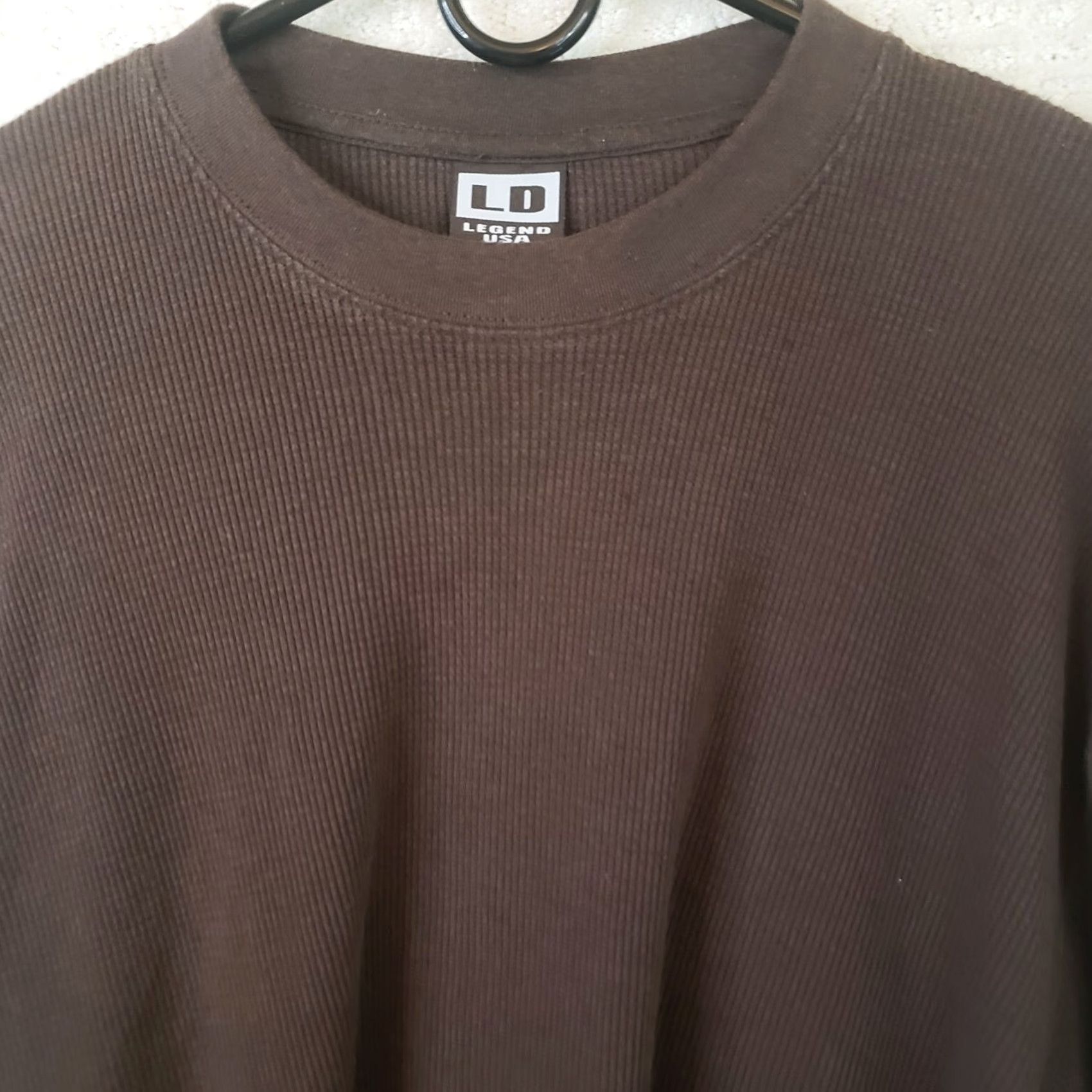 Vintage LD Legend USA Thermal Waffle Knit LS Tee Pullover Shirt Brown 3XL Mens Crew Neck Long Sleeve Moistu re Wicking Winter Fall Outdoor Warmth Size US XXL / EU 58 / 5 - 3 Thumbnail