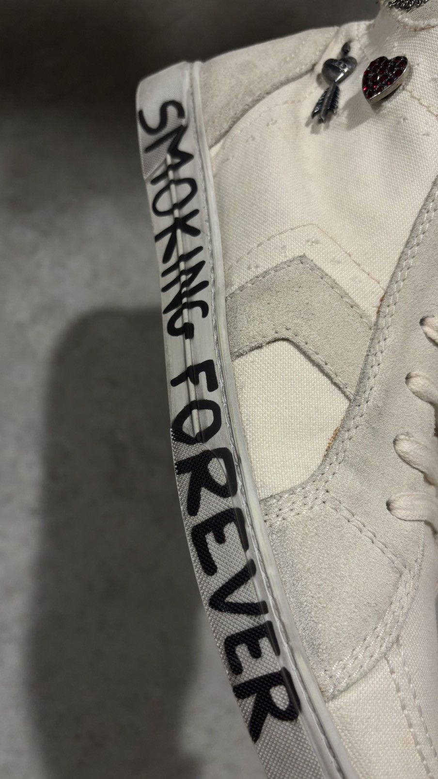 Saint Laurent Paris Saint Laurent Paris “Smoking Forever” High Top Sneaker Size US 11 / EU 44 - 9 Thumbnail