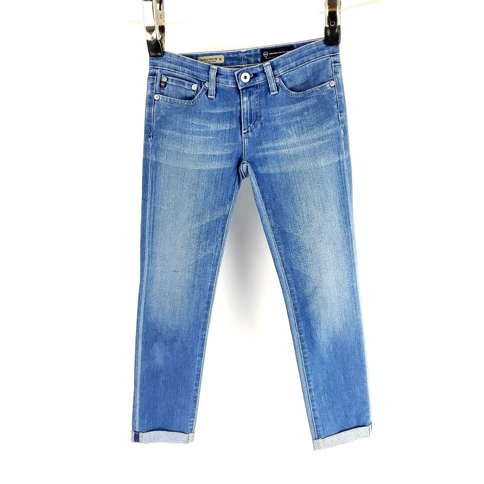 AG Adriano Goldschmied AG Adriano Goldschmied The Silt Roll-Up Denim Blue Jeans 28 Size 28" / US 6 / IT 42 - 9 Thumbnail