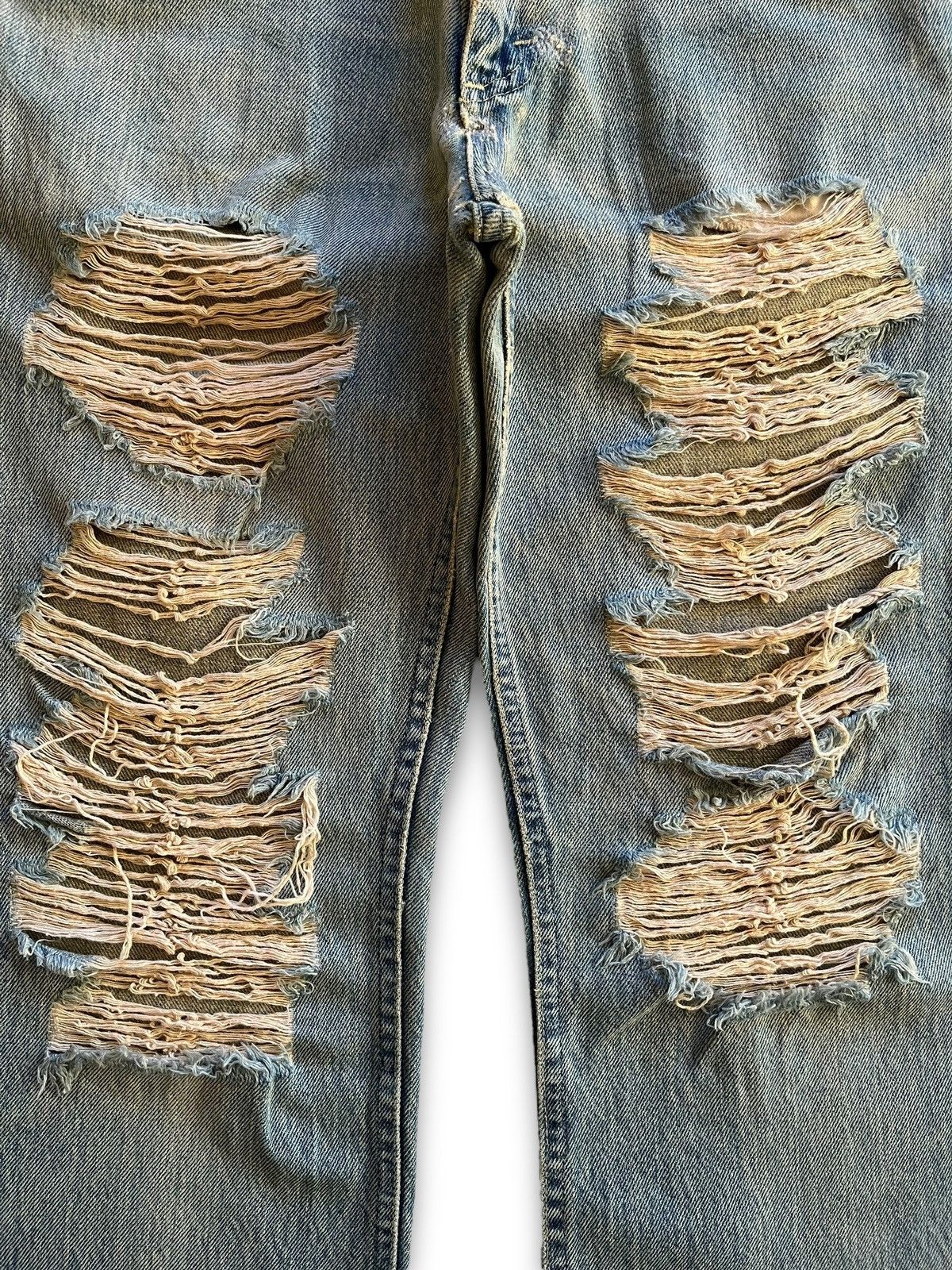 Lee Vintage 70s Lee Riders Talon Zipper Distressed Flare Jeans Size US 32 / EU 48 - 5 Thumbnail