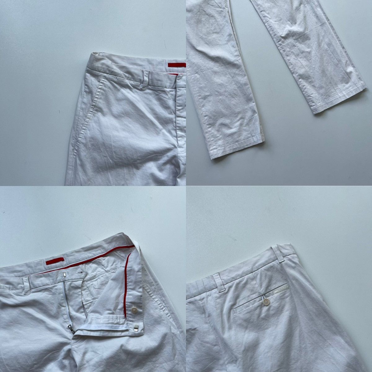 Prada Prada White Tab Luxury Cotton Chino Pants White Size US 36 / EU 52 - 4 Thumbnail