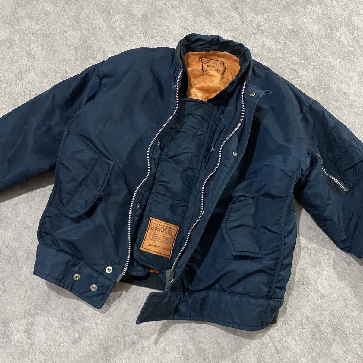 Schott Vintage Schott Flyer Bomber Navy w/ Removable Vest Lining Size US S / EU 44-46 / 1 - 2 Thumbnail