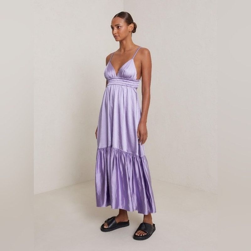 A.L.C. ALC A.L.C. Rhodes Cut-Out Satin Midi Dress Purple size 14 Size XL / US 12-14 / IT 48-50 - 11 Thumbnail