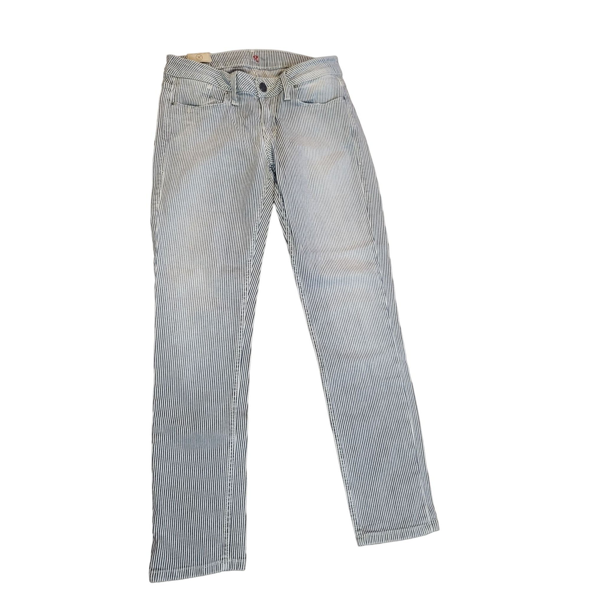 Sinclair Global Sinclair MFGRP Striped Jeans Women Sz 26 Straight Leg Slim E Size 26" / US 2 / IT 38 - 2 Thumbnail