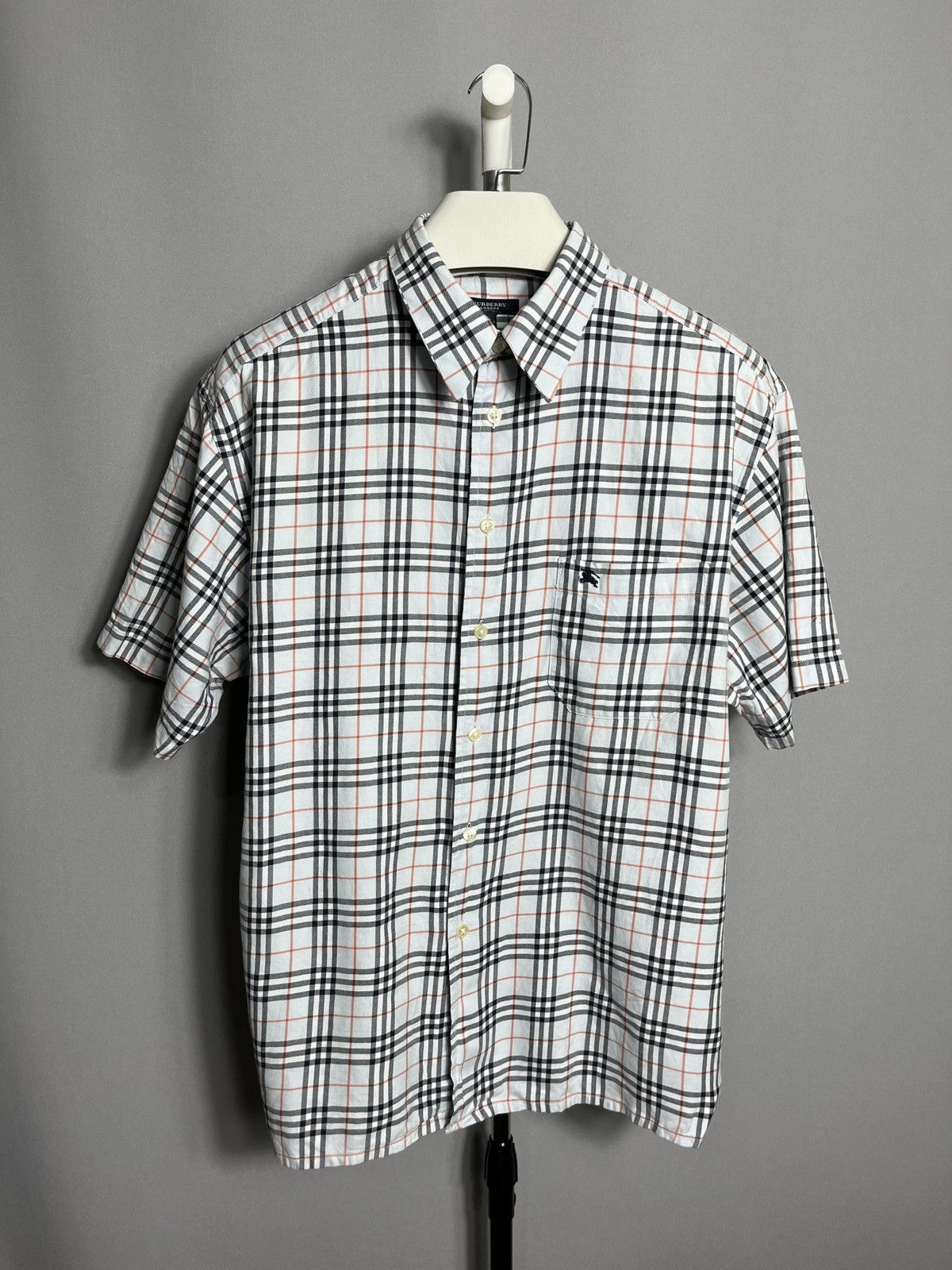 Burberry Burberry Nova Check Short Sleeve Shirt Blue Men's cotton Size US XL / EU 56 / 4 - 1 Thumbnail