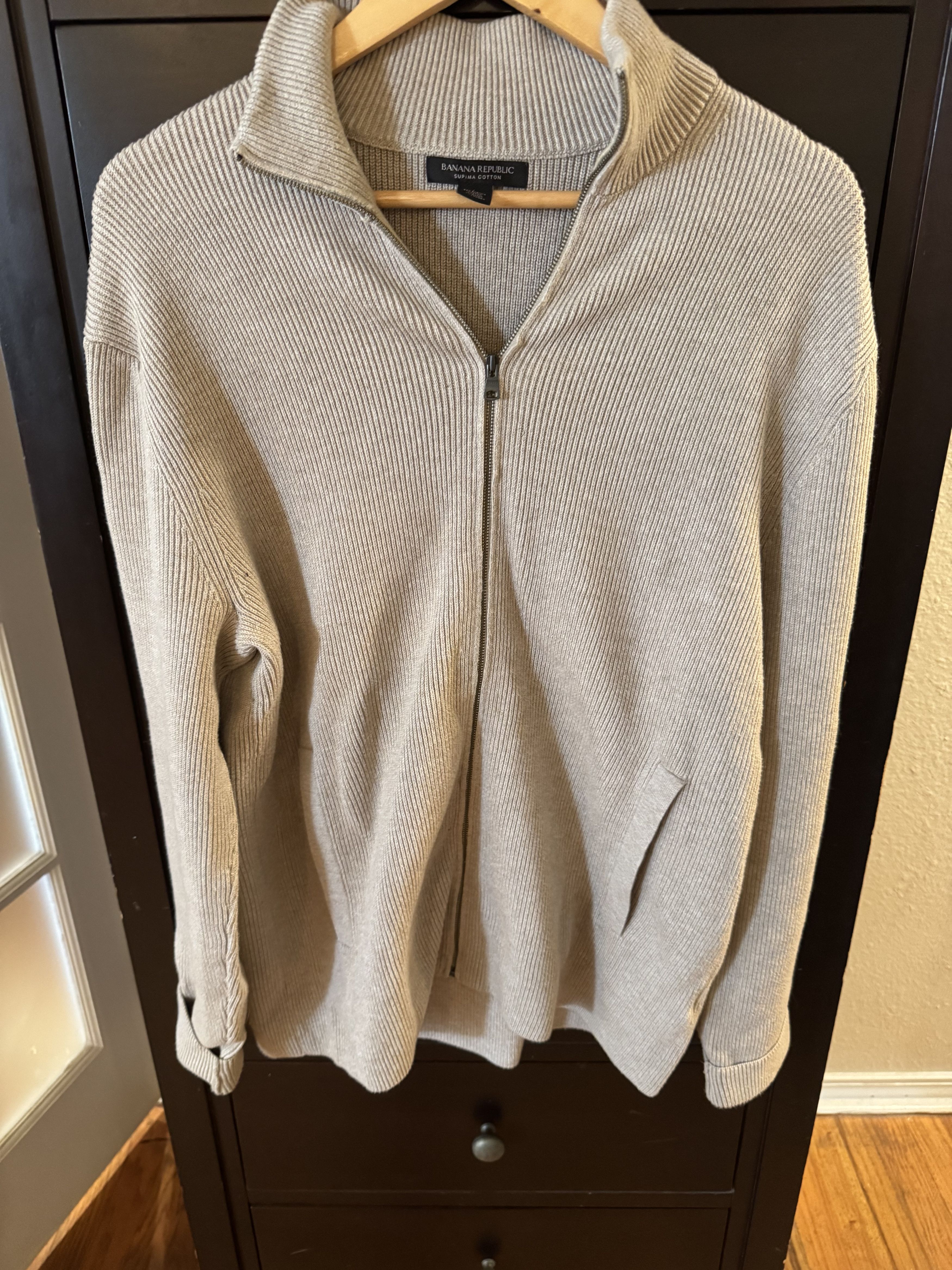 Banana Republic Banana Republic Light Brown Zip Up Sweater. US L Size US L / EU 52-54 / 3 - 1 Thumbnail