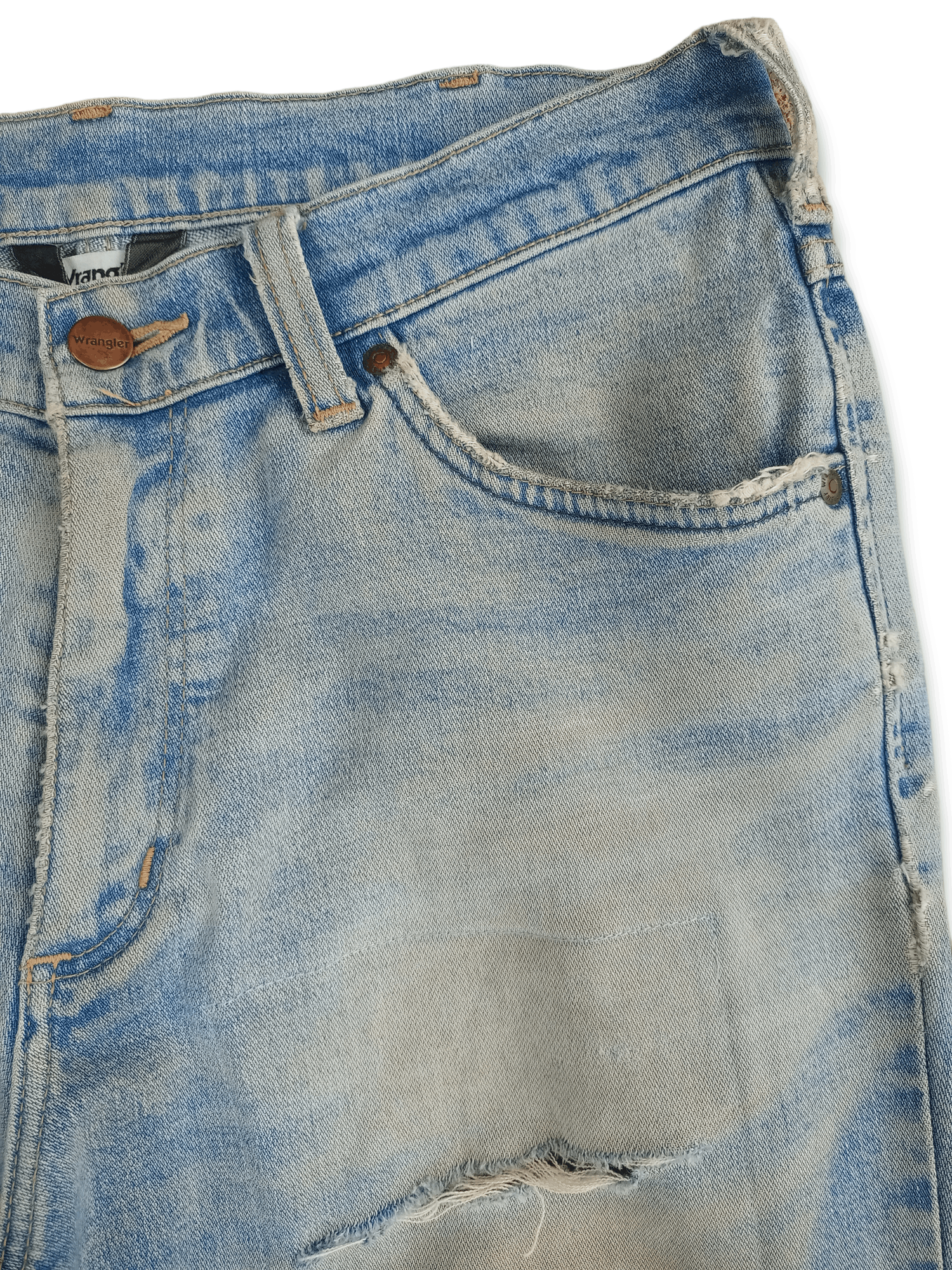 Wrangler SALES🔥Vintage Wrangler Washed Blue Distressed Loose Jeans Size US 28 / EU 44 - 5 Thumbnail