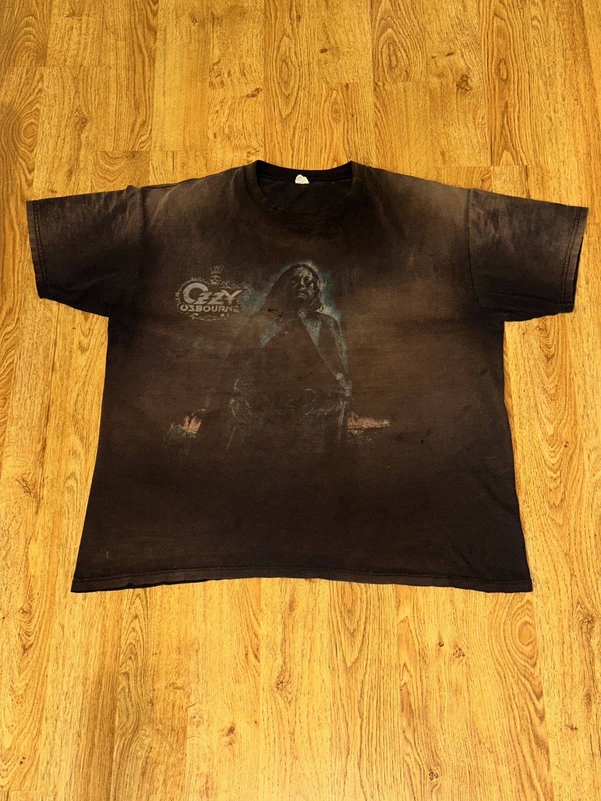 Rap Tees SUPER FADED: Y2K OZZY OSBOURNE Black Rain Graphic Rock Tee Size US XL / EU 56 / 4 - 12 Thumbnail