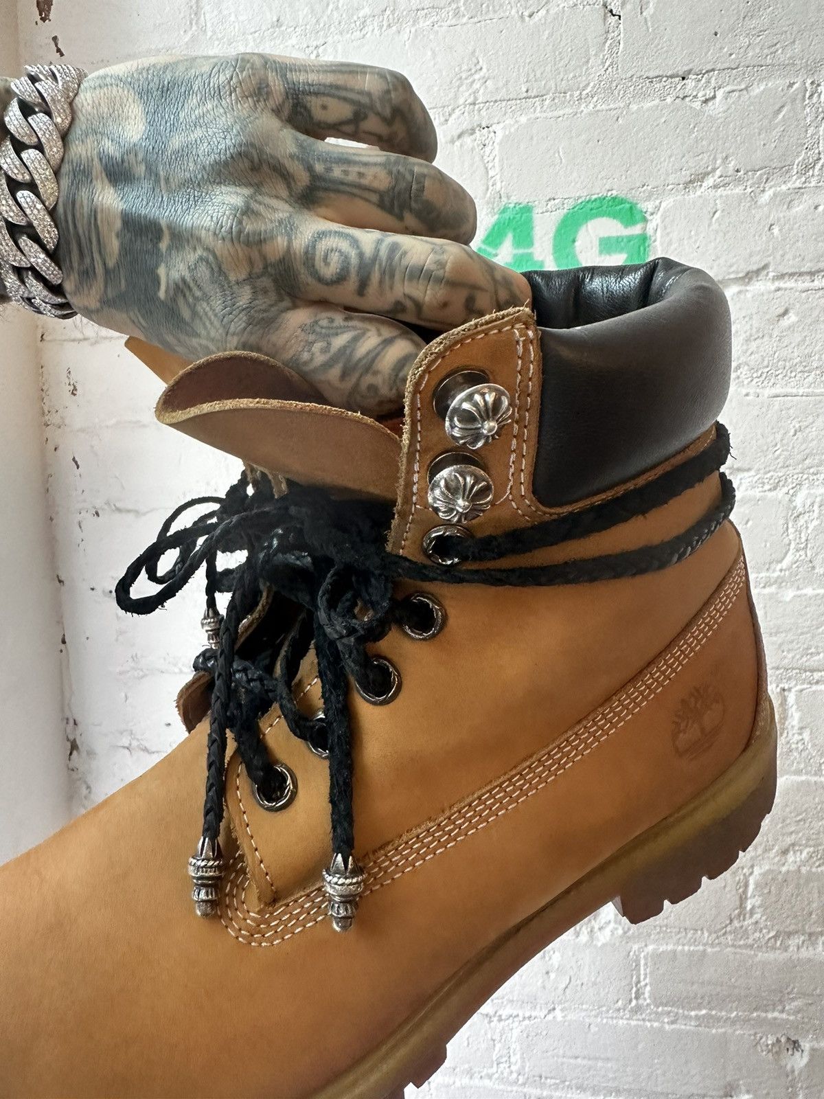 Chrome Hearts × Timberland CHROME HEARTS TIMBERLAND TIMBS BOOTS 11 11.5 Size US 11 / EU 44 - 1 Thumbnail
